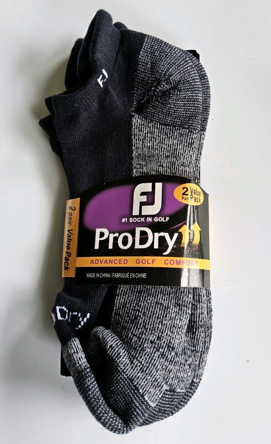 FootJoy Men’s ProDry Advanced Golf Comfort Socks Cushioned 2 Pairs Navy Sz 7-12