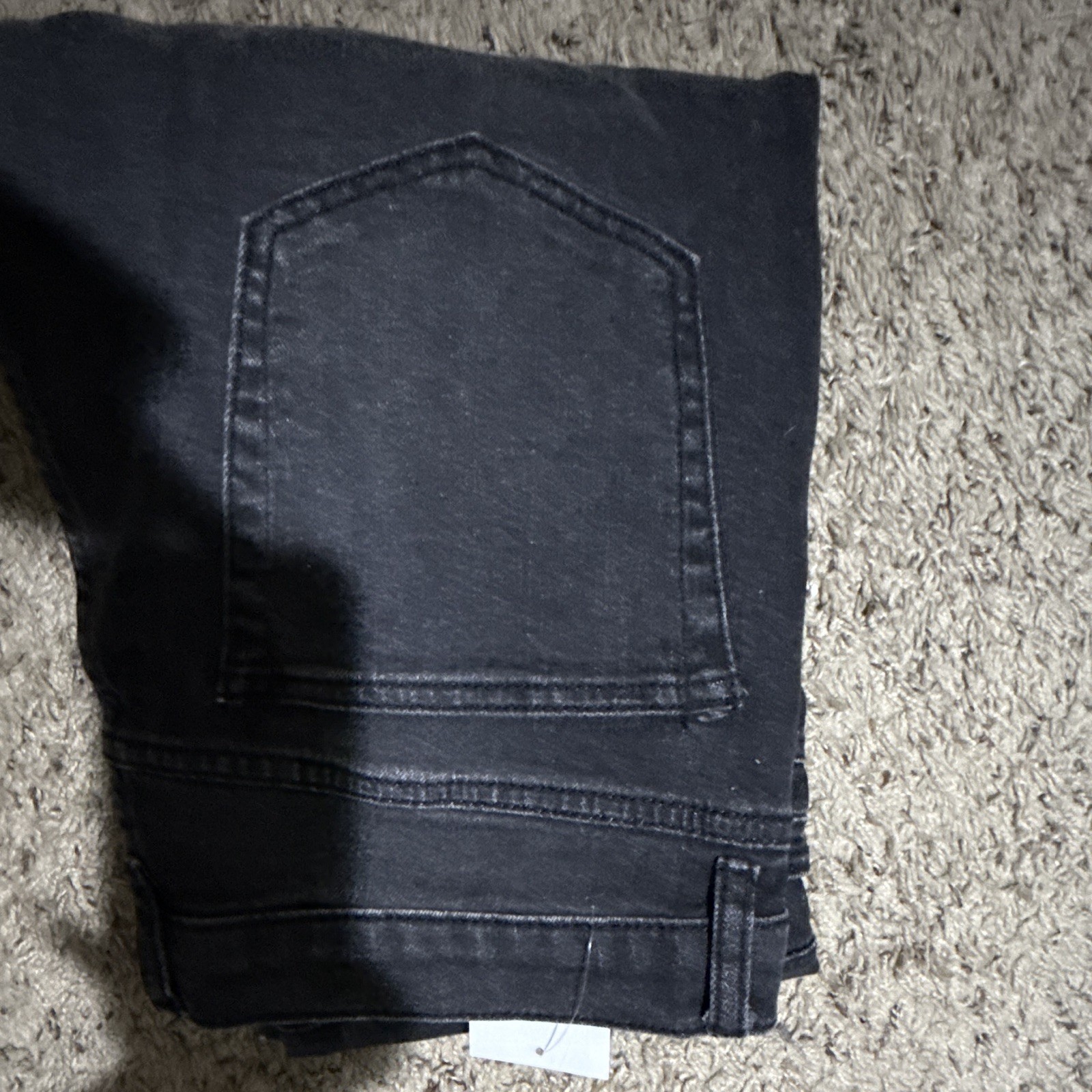Forever 21 Men’s Black Denim Cargo Jeans Dark Wash Slim Fit Cotton Pockets