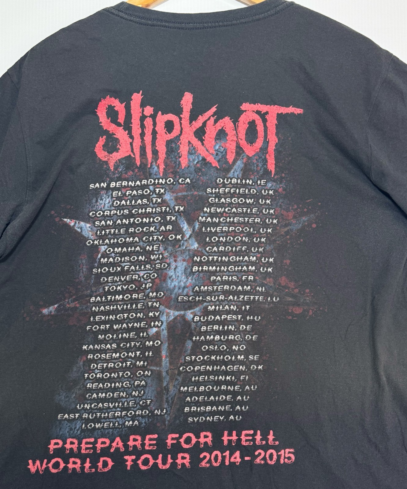 Slipknot Prepare For Hell Tour Shirt Mens L Ghost Fade Black Metal Band Tee Y2K