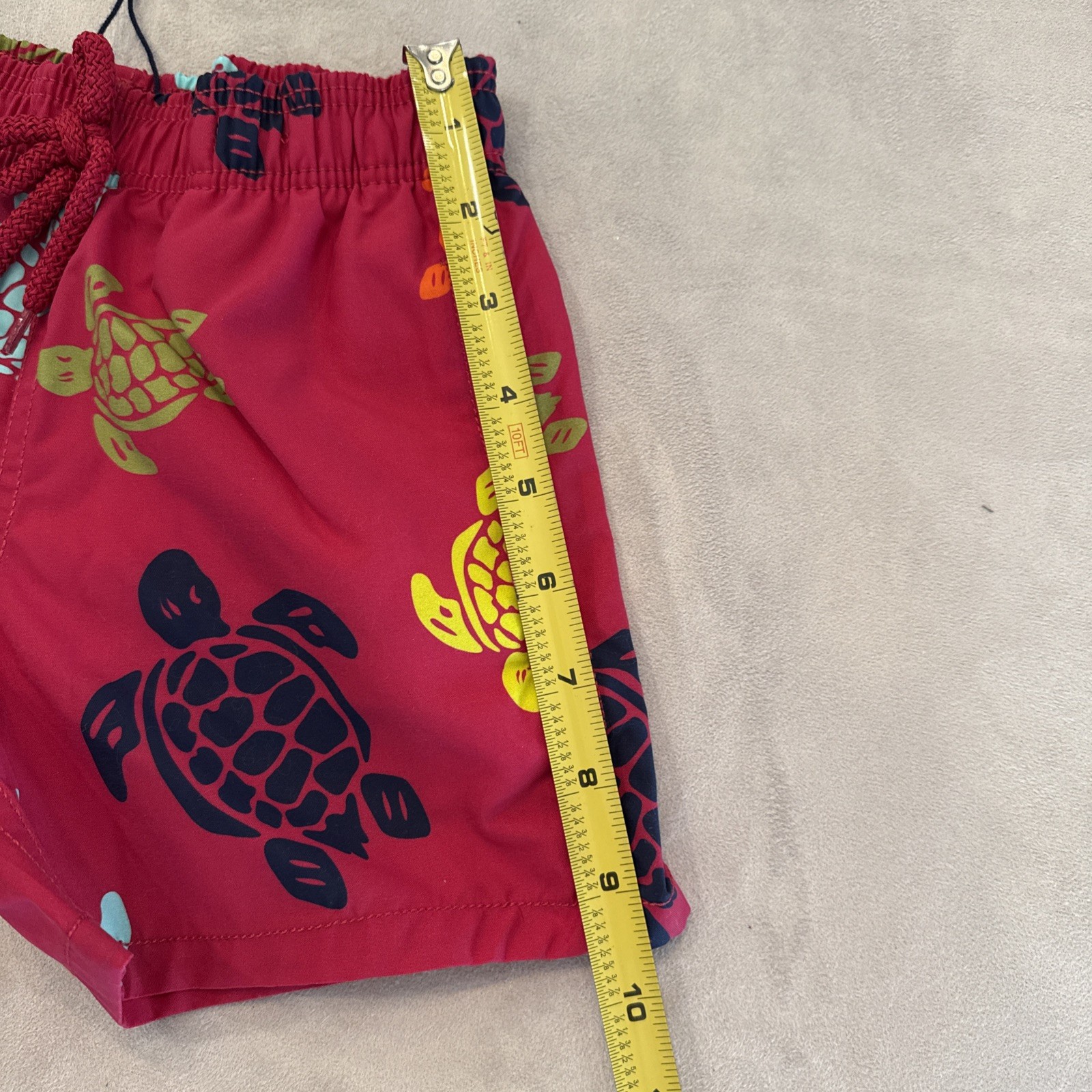 Vilebrequin Boys Jim Turtle Printed Swim Trunks Size 4 Bourgogne Jim C3B36 NEW