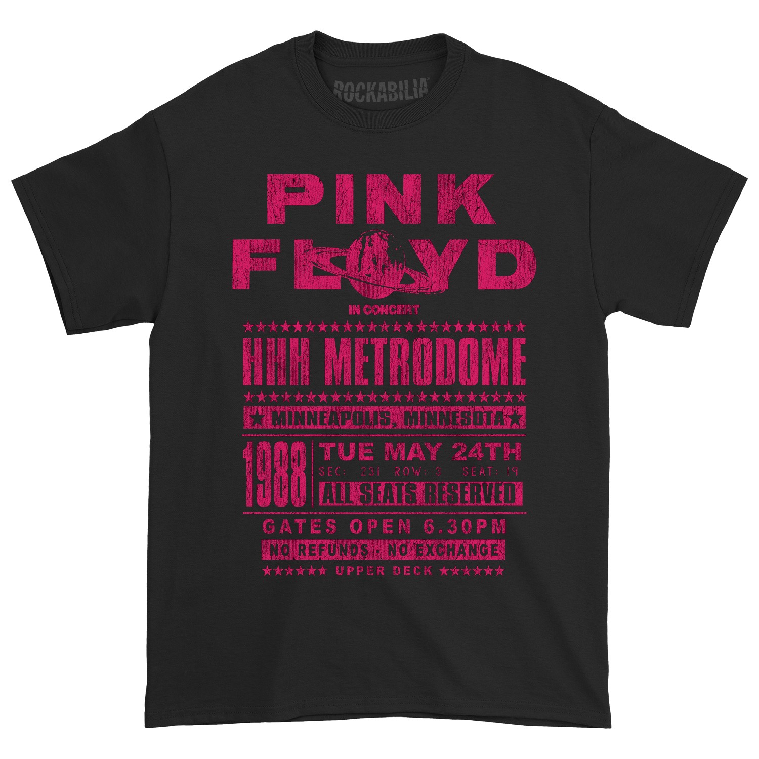 Men’s Pink Floyd HHH Metrodome (Rockabilia Exclusive) T-shirt Small Black