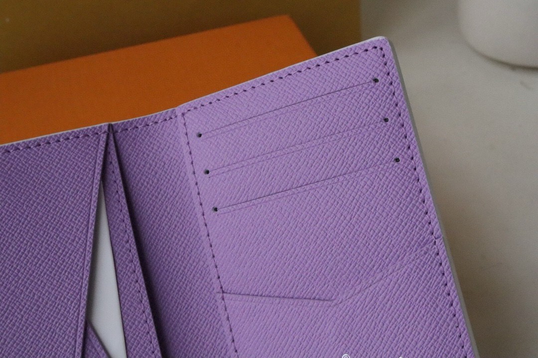 Louis Monogram Comics Passport Wallet White/Purple New