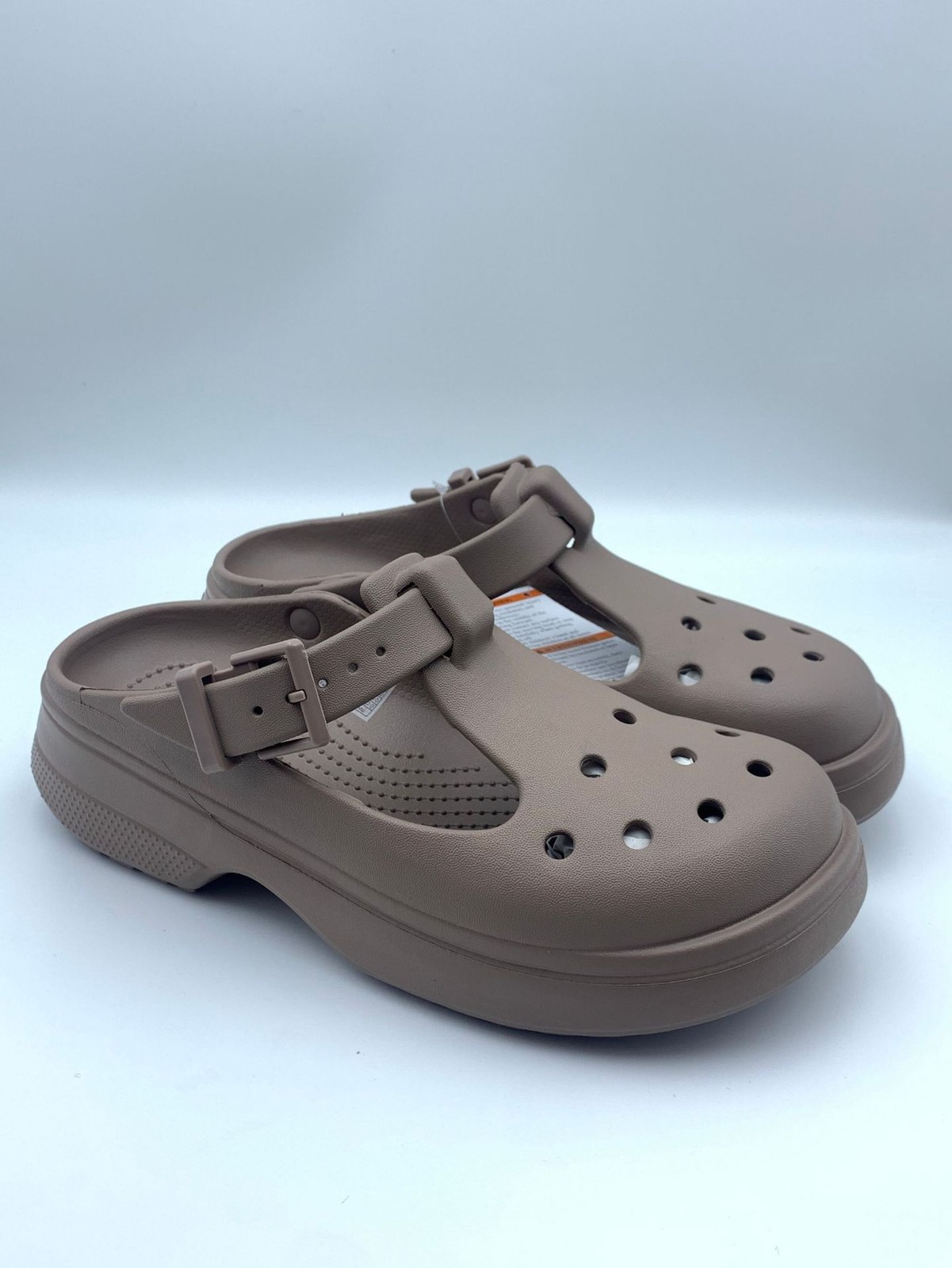 crocc Classic Mary Jane Clogs Khaki Women Platform Beach Outdoor Casual Shoes