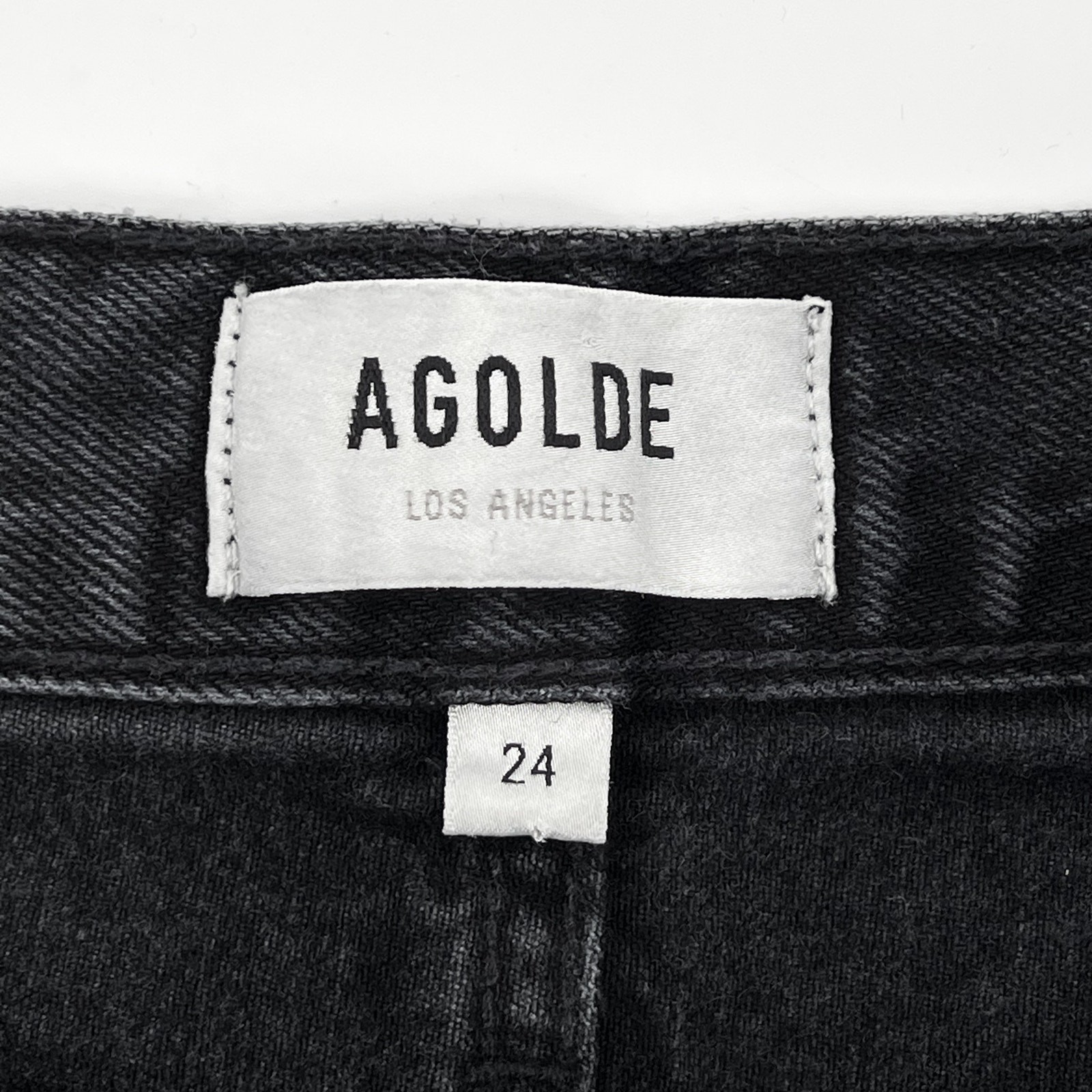 AGOLDE Women’s Size 24 Riley High Rise Denim Shorts Vortex Black 100% Cotton