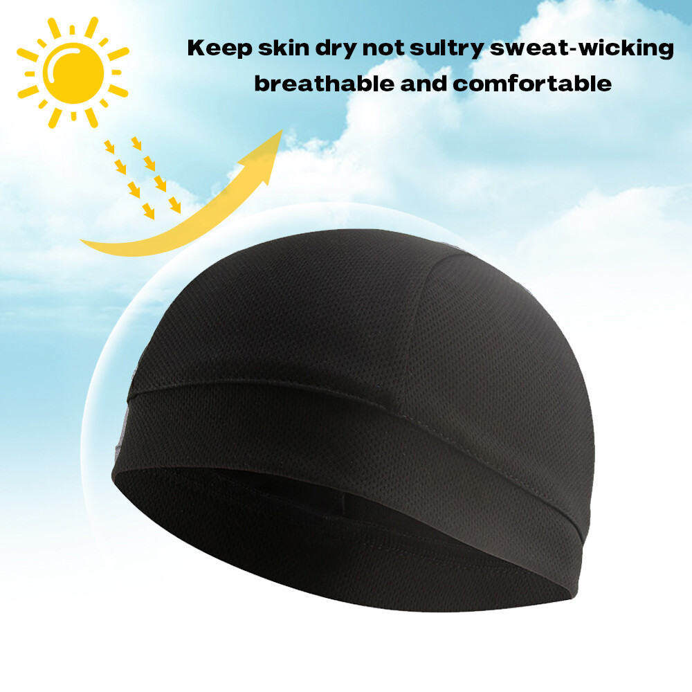 3Pcs Moisture Sweat Wicking Skull Cap Cycling Head Wrap Helmet Liner Beanie Hat