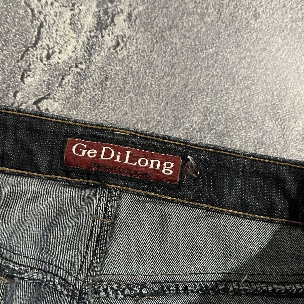 GeDiLong Bootcut Jeans Black Dark Wash Denim Studded Logo 5-Pocket Button