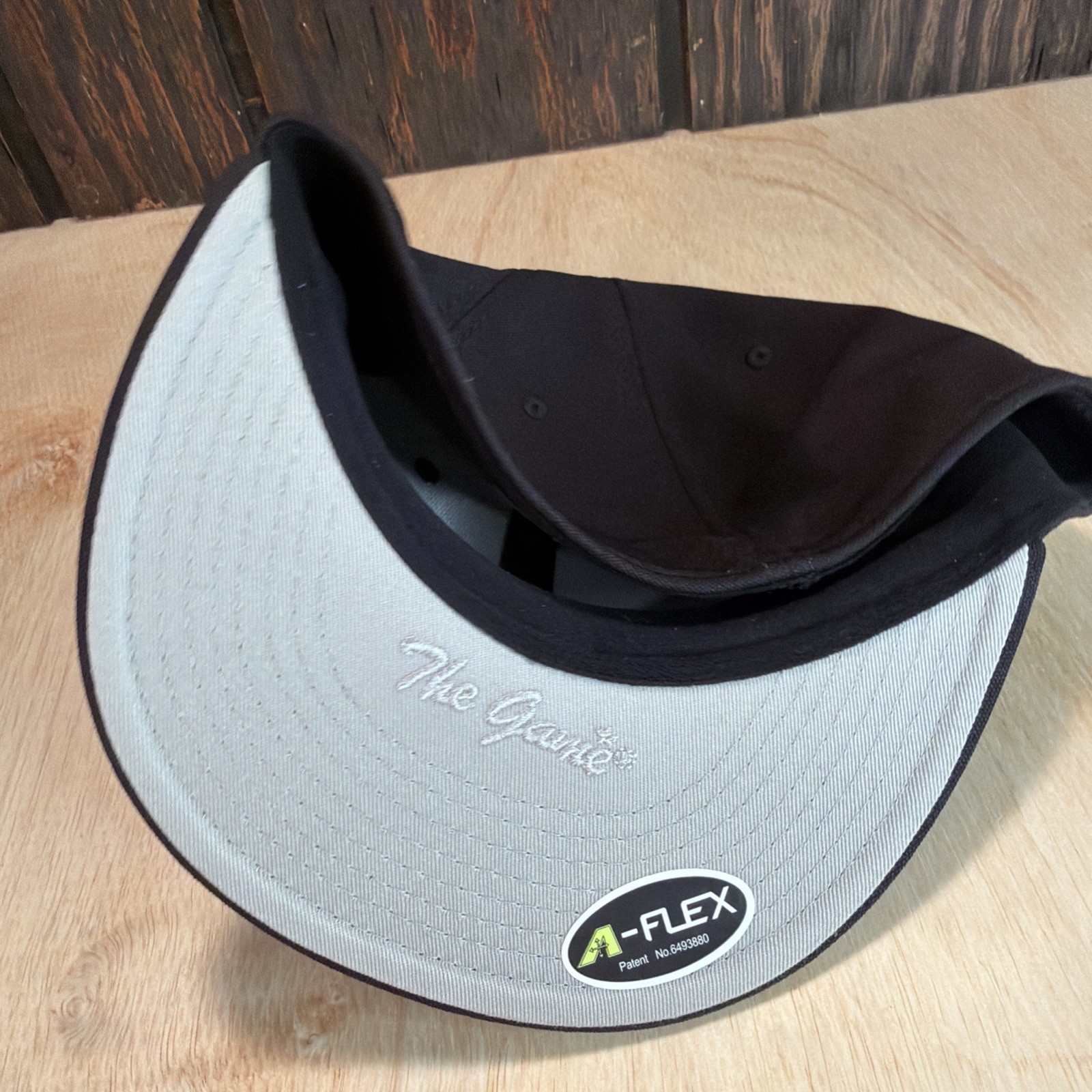 The Game Blank Stretch Fit Hat Cap Baseball Fitted M Medium Black Umpire Flat