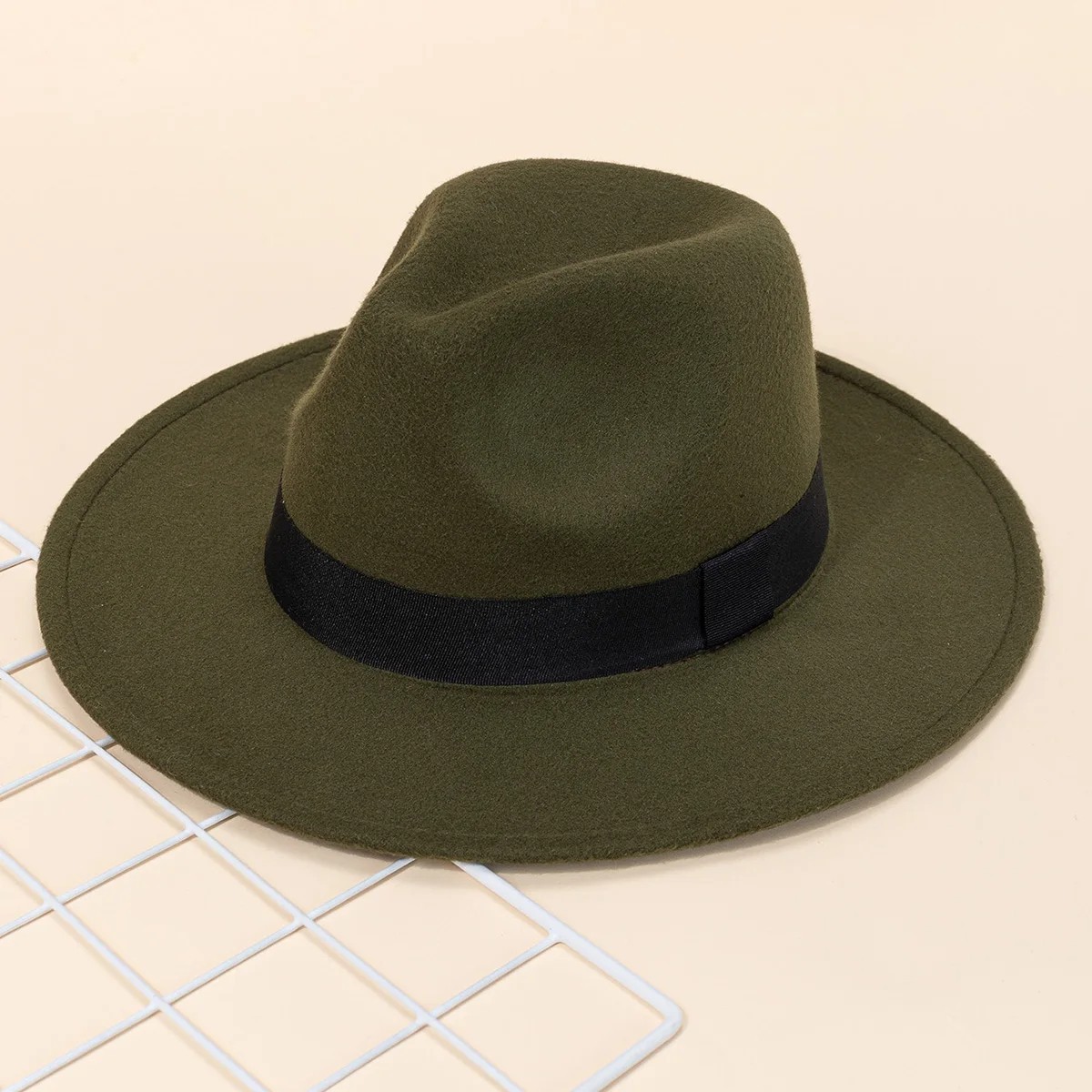 Wool Felt Wide Brim Fedora Hats for Women Men
