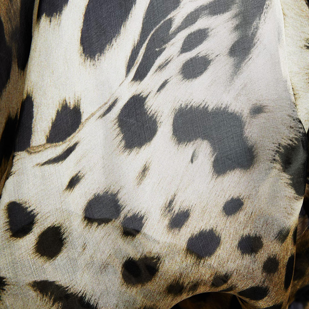 ROBERTO CAVALLI Blouse Leopard Print Silk Lace Up Blouse Size 44 – RP £985.00