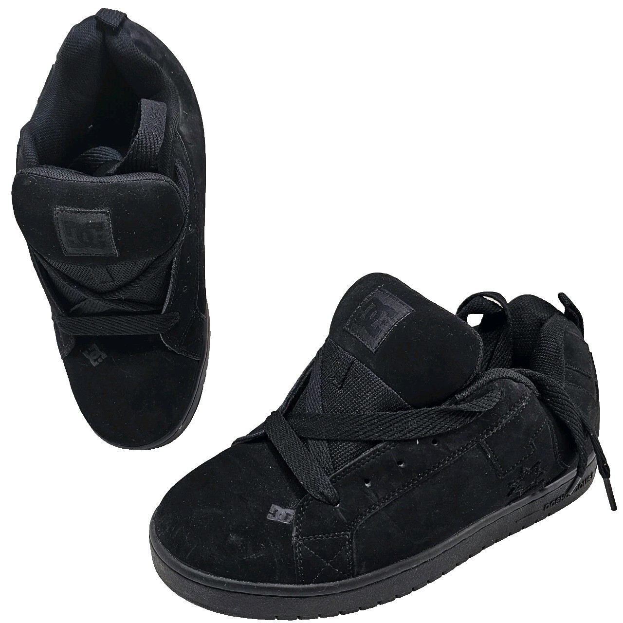 DC Men’s Court Graffik Casual Skate Shoe, Size 11 US , Black On Black