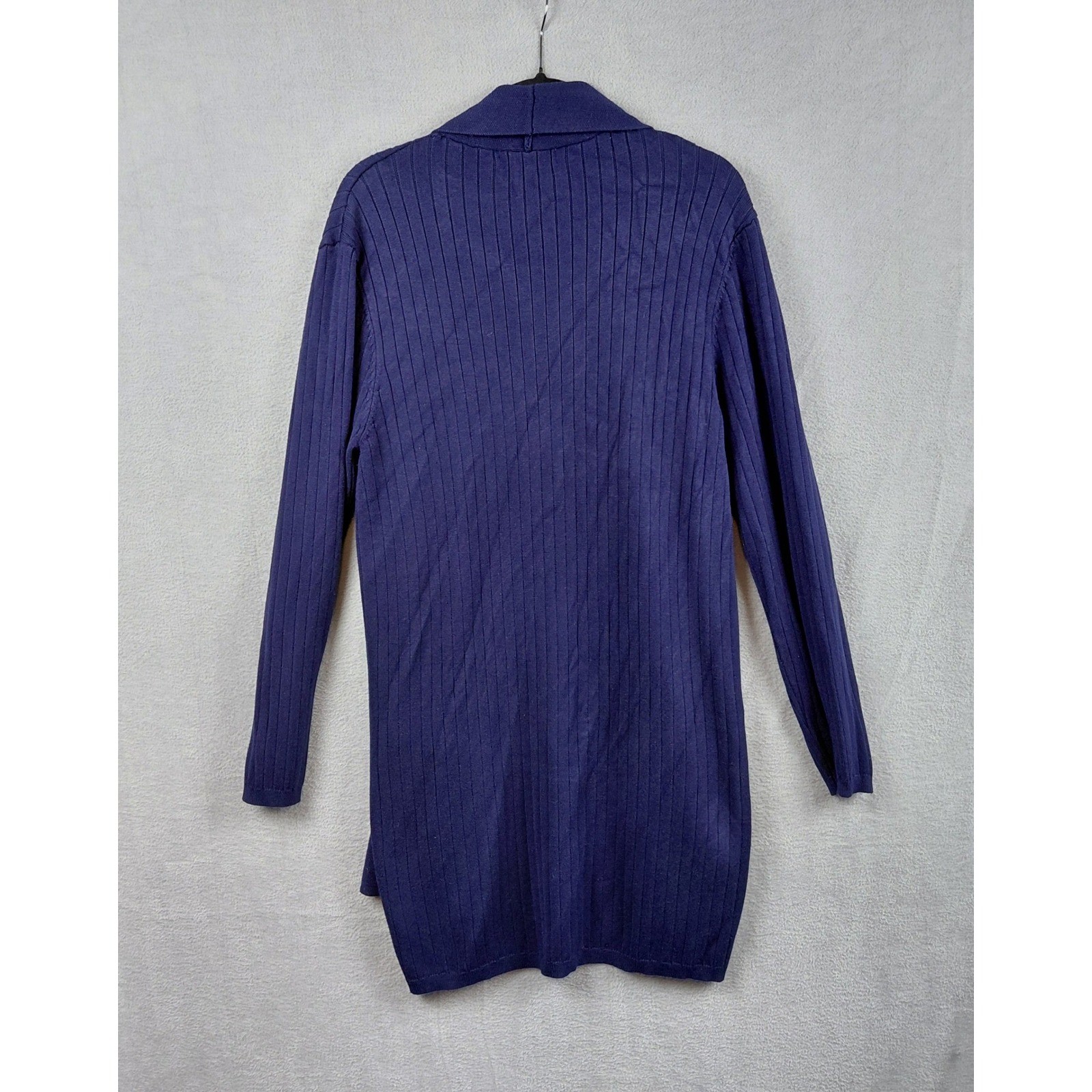 Paul Jones Mens Navy Blue Ribbed Cardigan Sweater Shawl Collar Size M