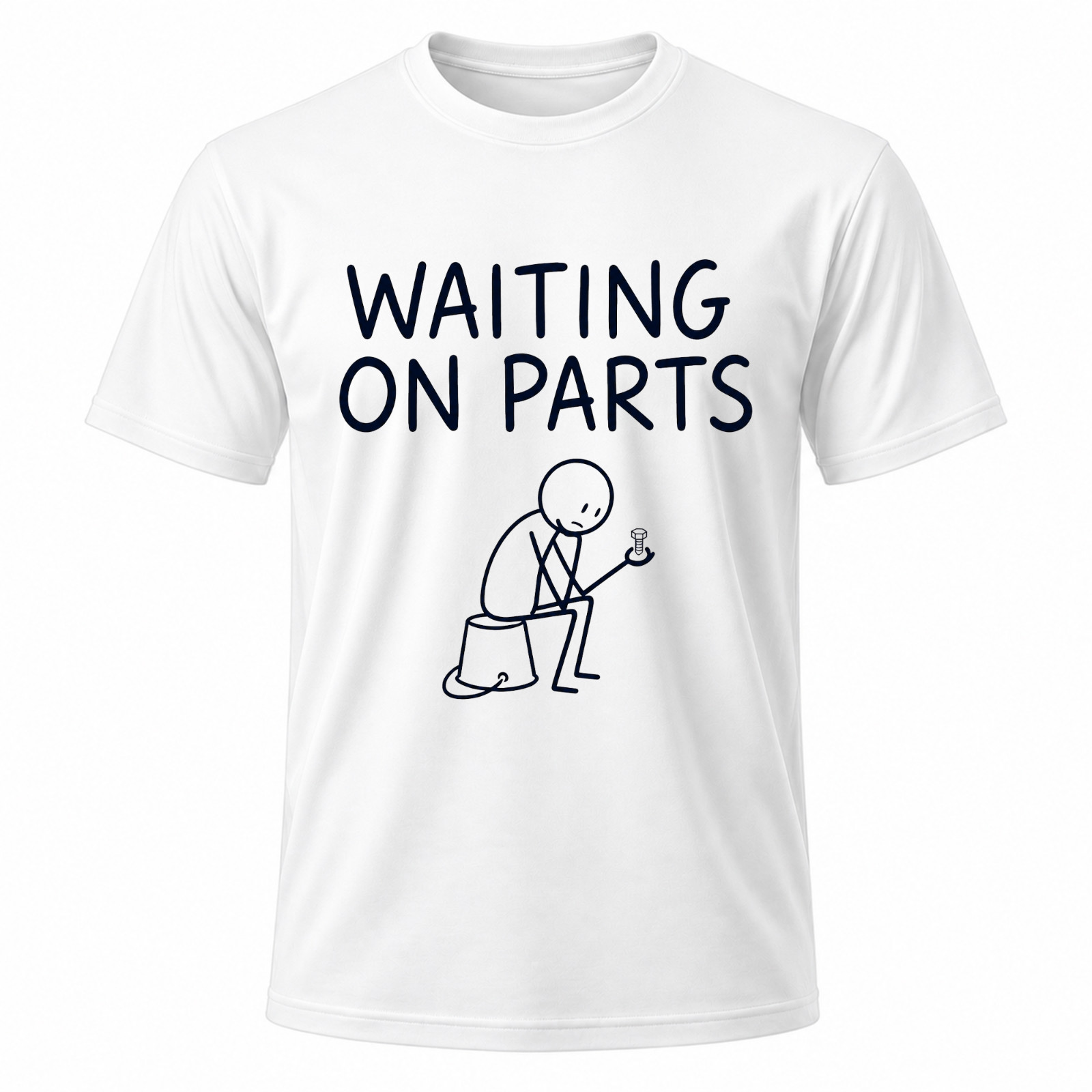 Auto Repair Waiting on Parts Car Technician White Graphic T-Shirt