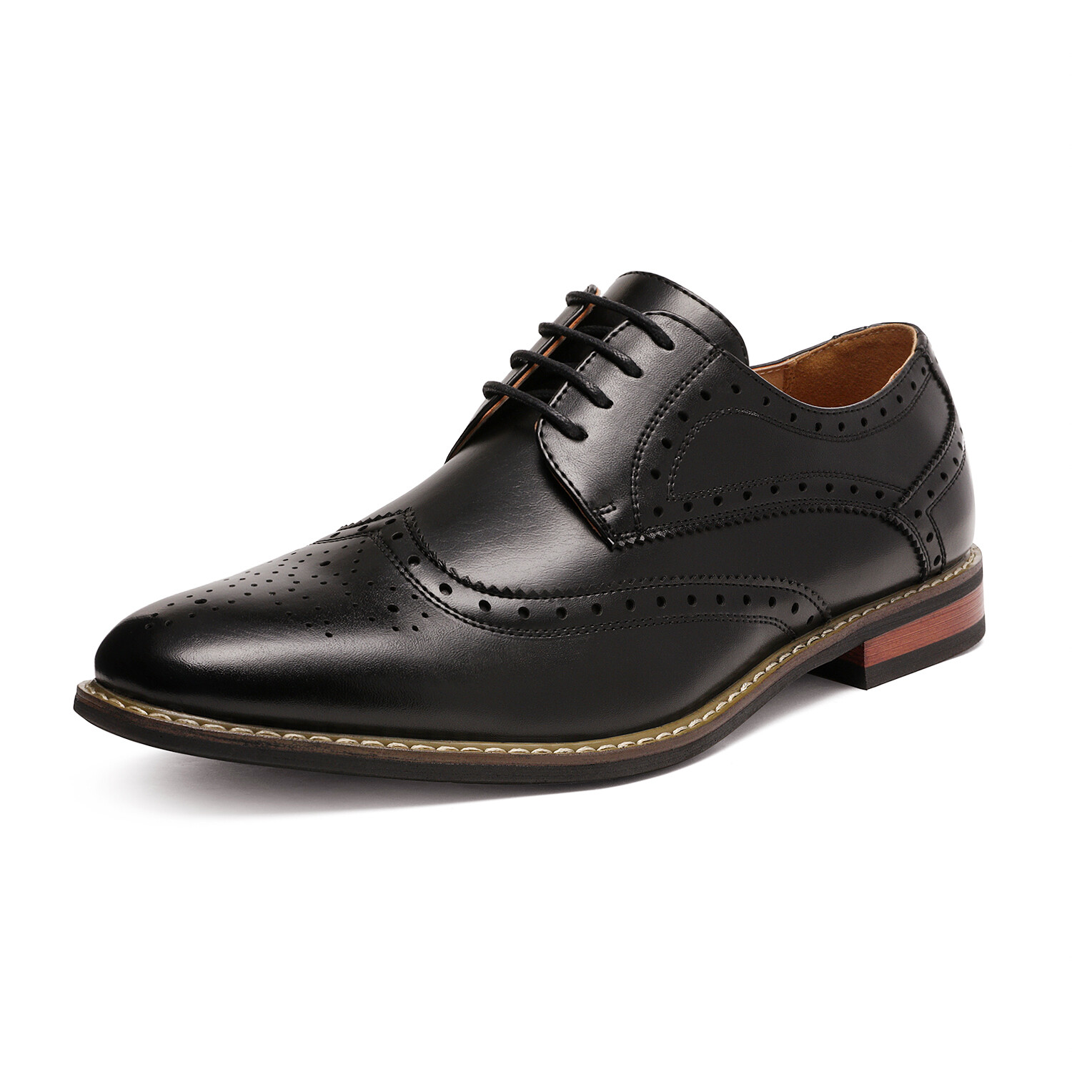 Men’s Dress Shoes Classic Business Formal Oxford Wingtip Lace Up Shoes Size US