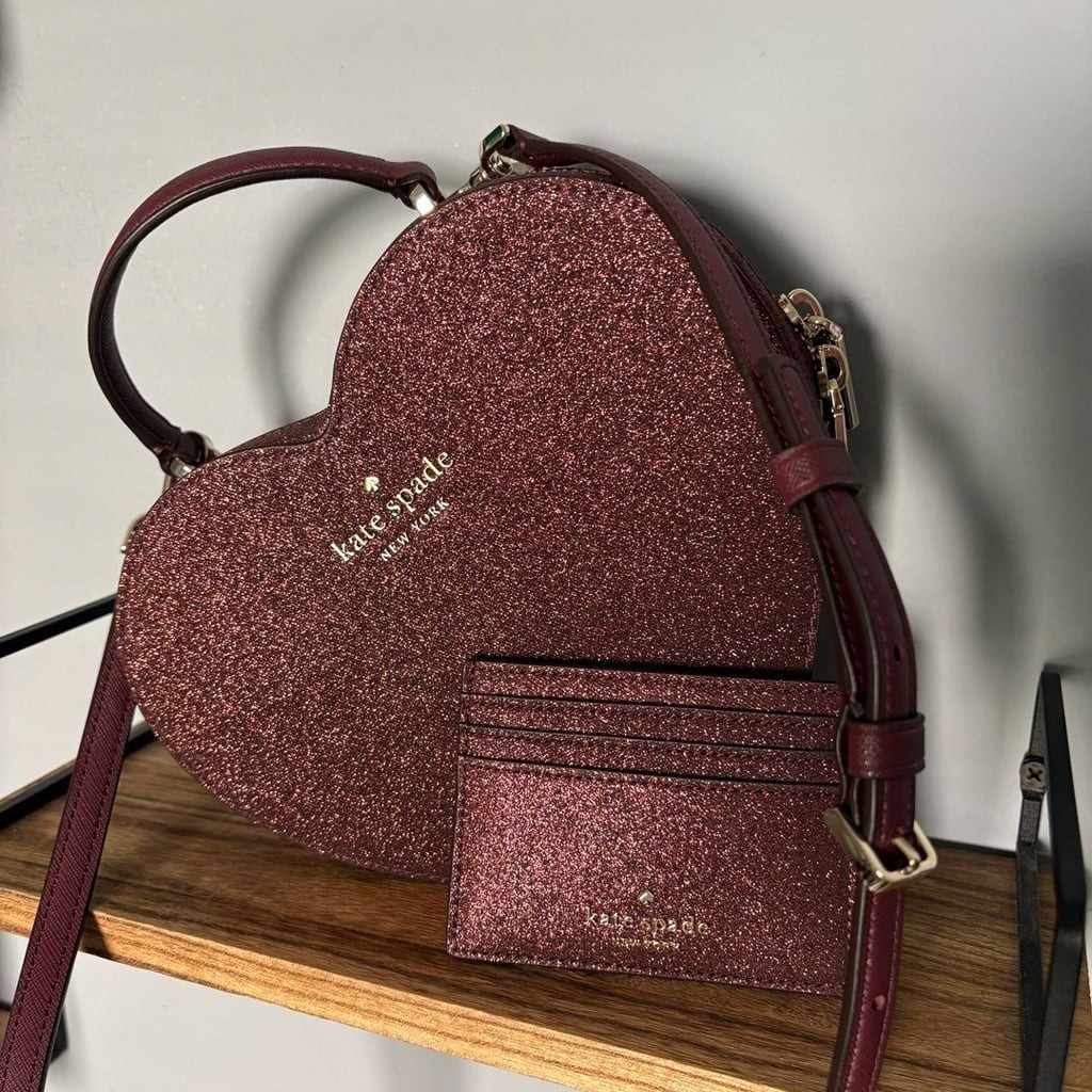 Kate Spade Love Shack Heart Glitter Crossbody Bag and Wallet Set in Deep Nova