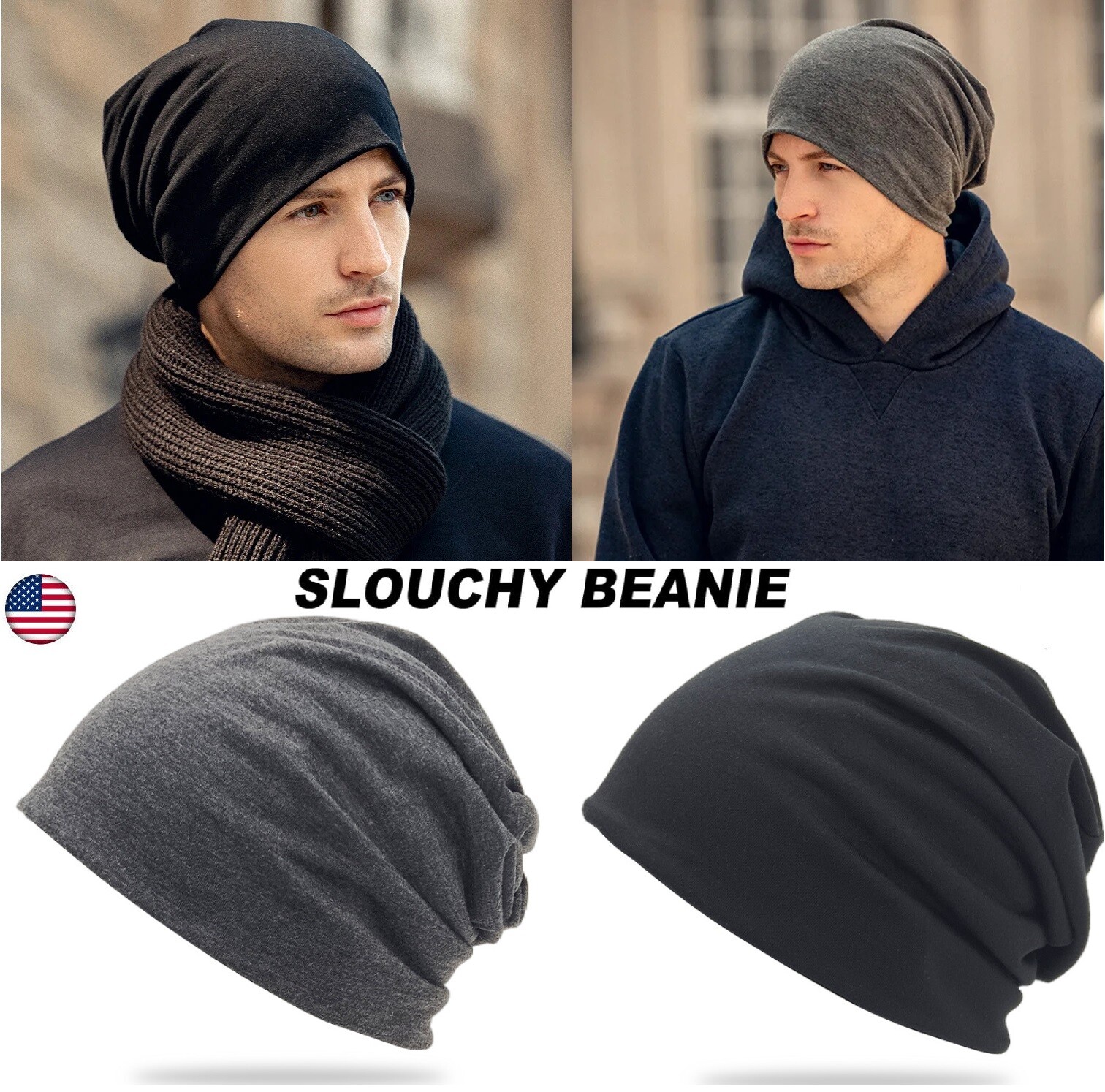 Men’s Winter Casual Beanie Cap Cotton Blended Warm Hat Hat Slouch Women Cap Hat