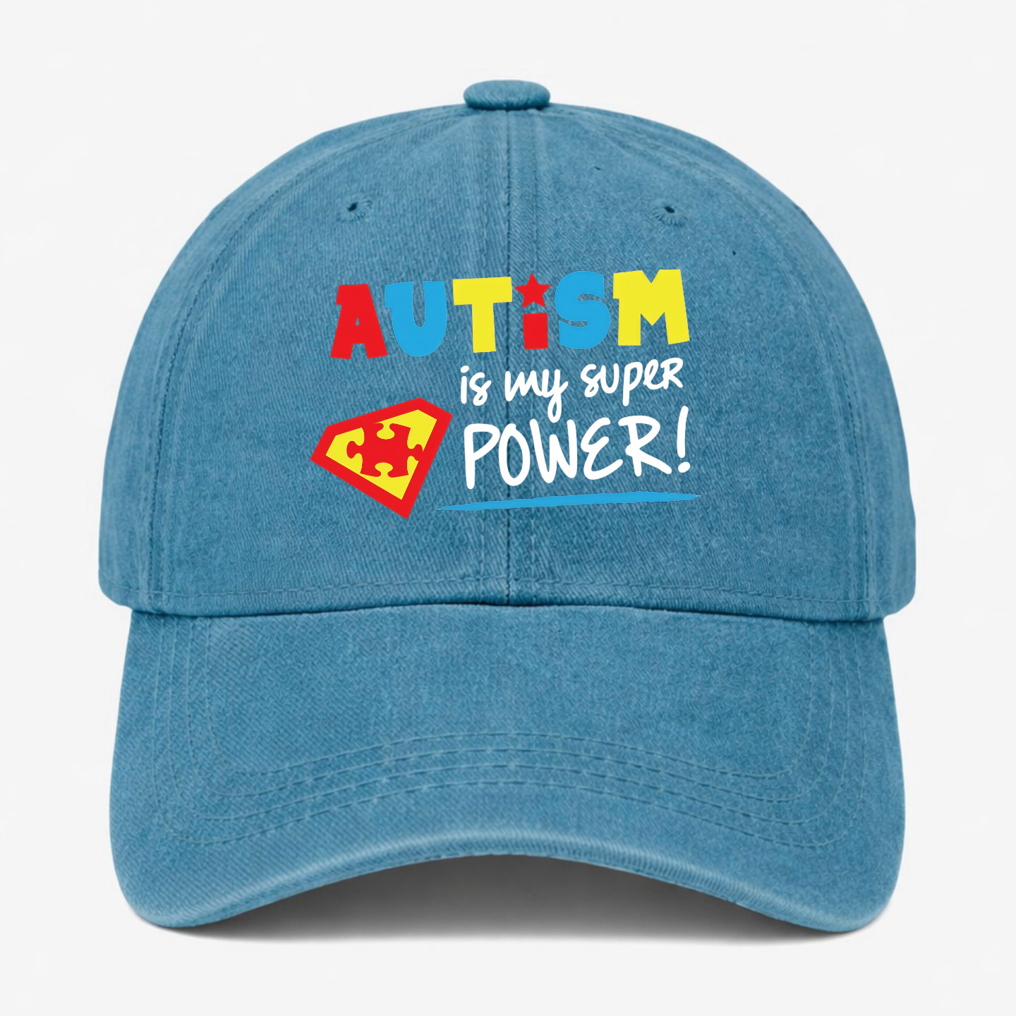 AUTISM Awareness Support Hat Puzzle Piece Washed Cap Colorful Dad Cap Gift Idea