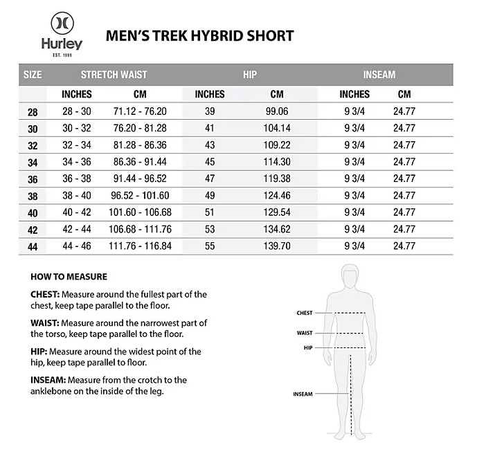 Hurley Men’s Lightweight Regular 4-Way Stretch Fit Trek Hybrid Short