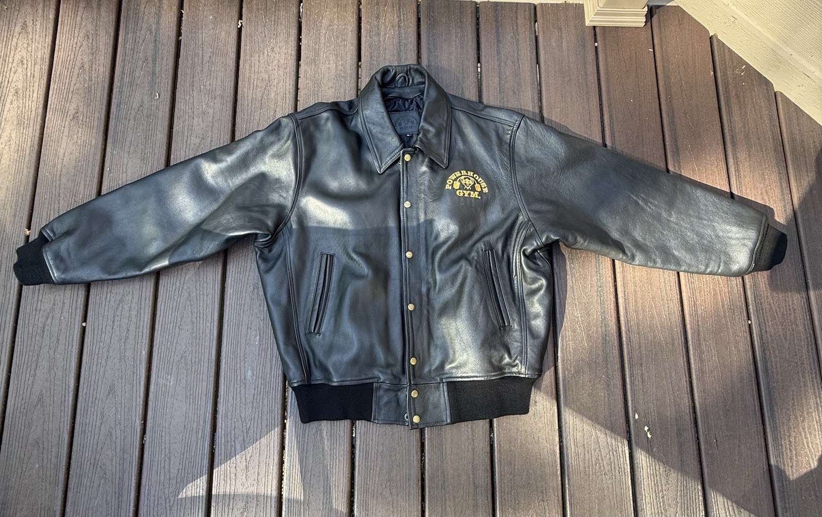 Vintage rare Powerhouse Gym Men’s Cowhide leather jacket