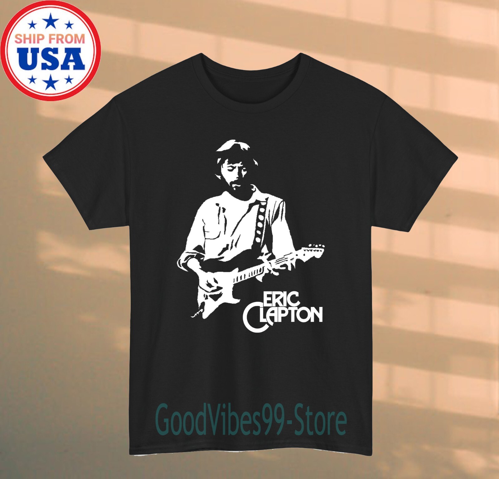 Eric Clapton Men’s Black T-shirt Size S-5XL