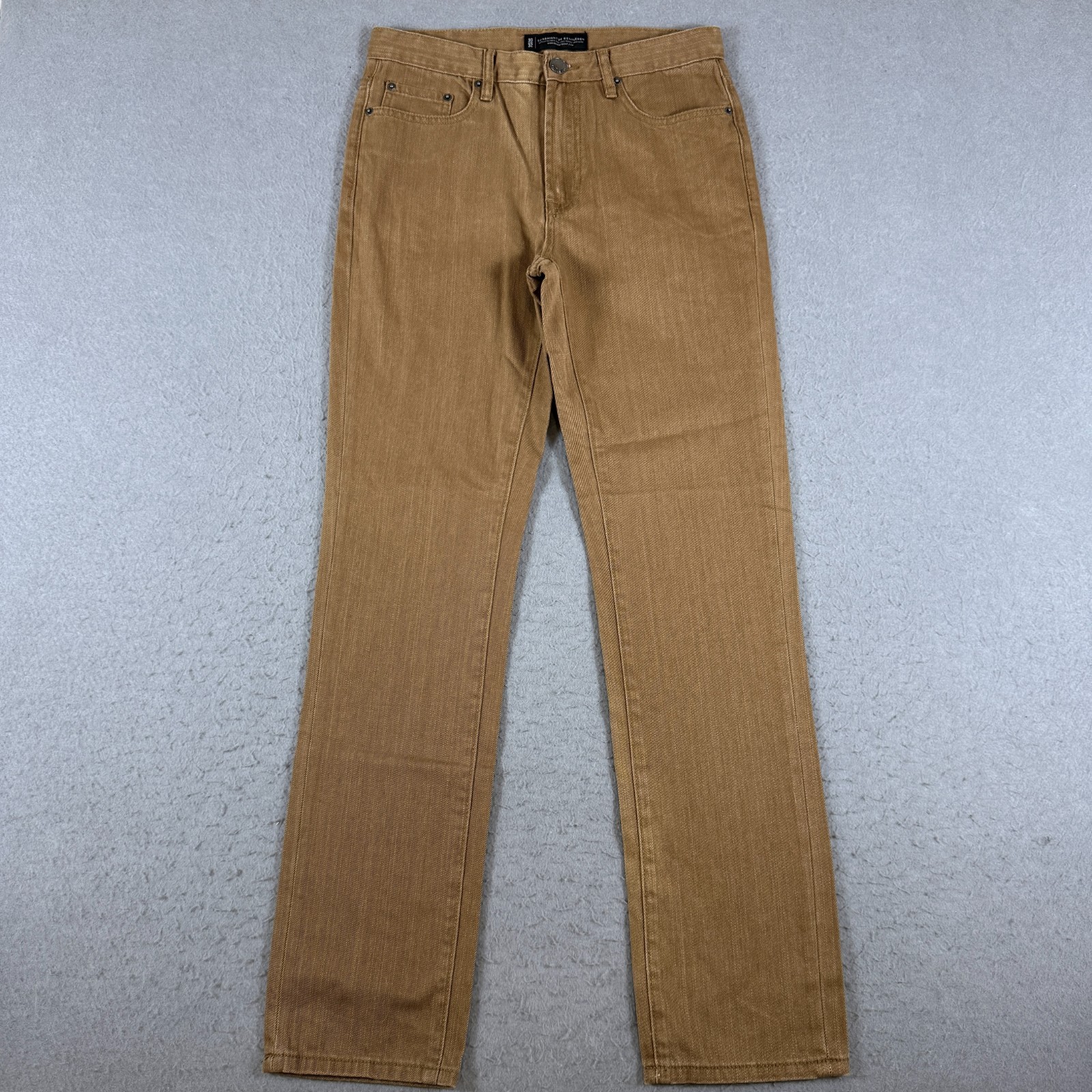Combatant Gentlemen Mens Slim Jeans 30×32 Tan Khaki Italian Cotton Denim Pants