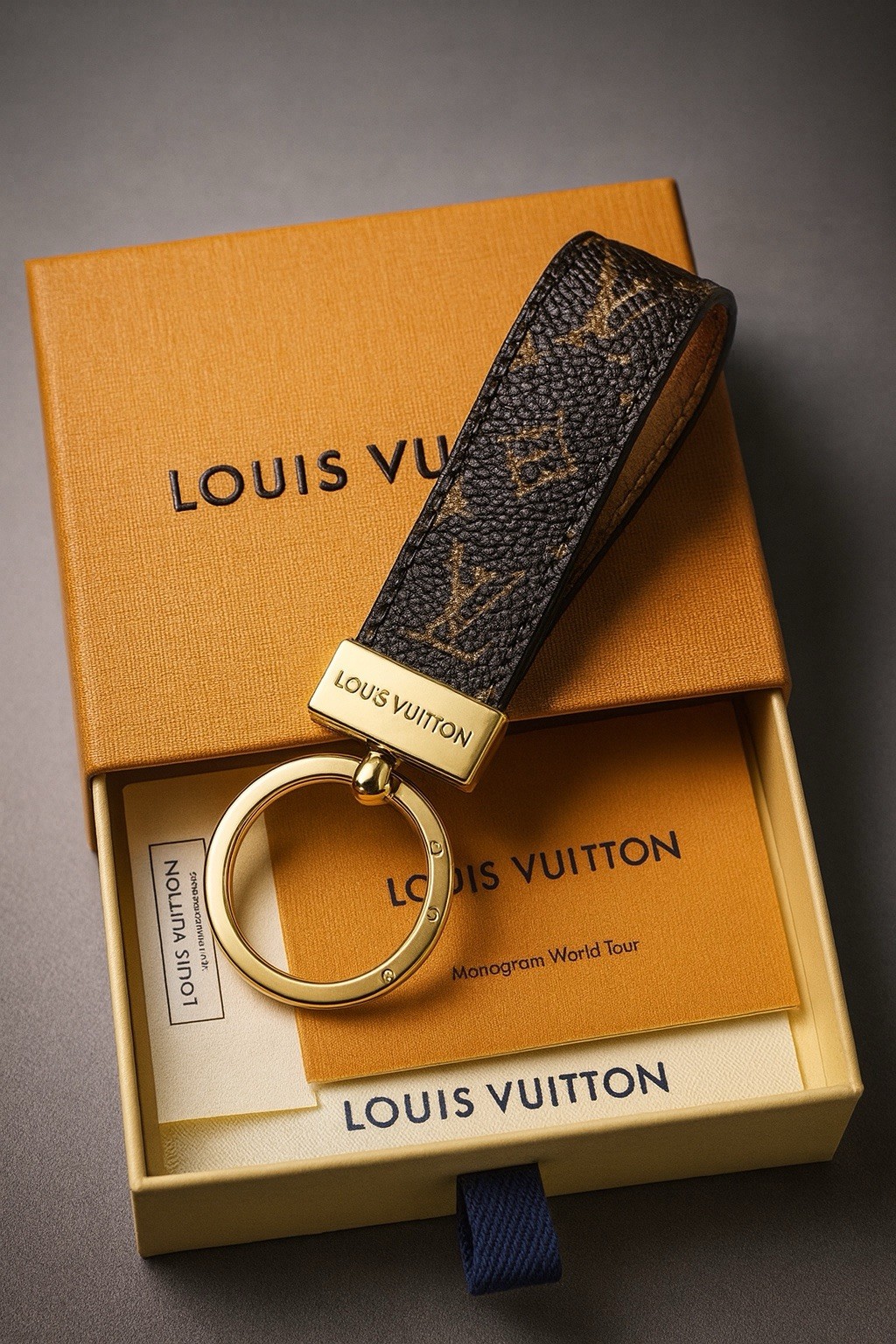 Louis Vuitton Dragonne Monogram Key Holder Authentic LV Key Chain NIB