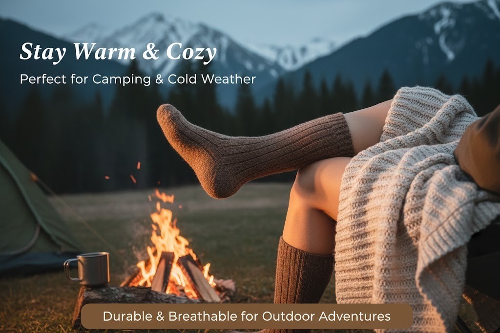 4 Pairs Alpaca Wool Thermal Nature Warm Winter Socks For Women & Men