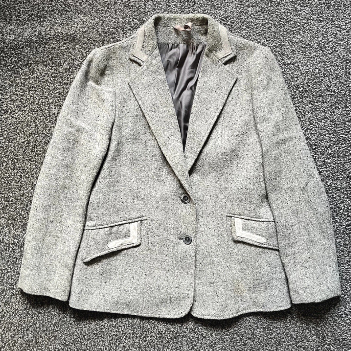 Vintage Stephen House Blazer Jacket Womens Size UK 12 Grey Wool Cashmere Blend