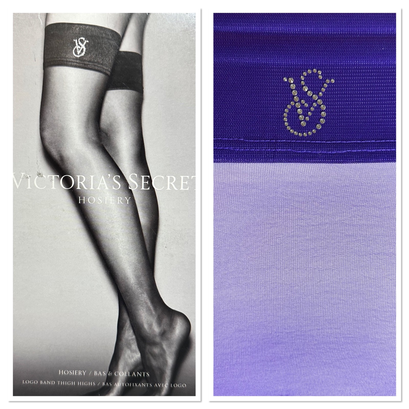 Victoria’s Secret Thigh High Stockings Lace Top Fishnet Sheer Sexy Lingerie