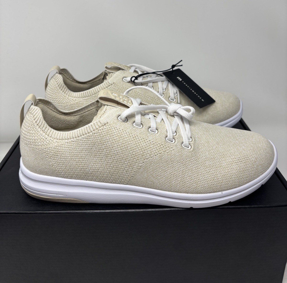 Travis Mathew The Daily Lite Italian Sand Beige White Sneaker Men’s Size