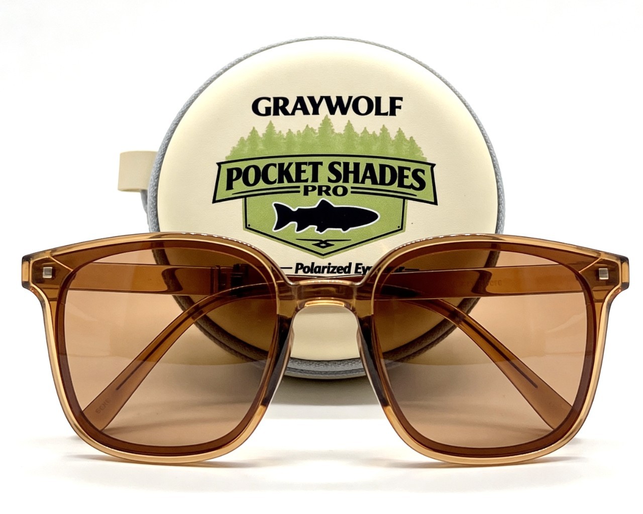 Graywolf Pocket Pro Folding Sunglasses Bronze Frame Amber Lens Polarized UV400