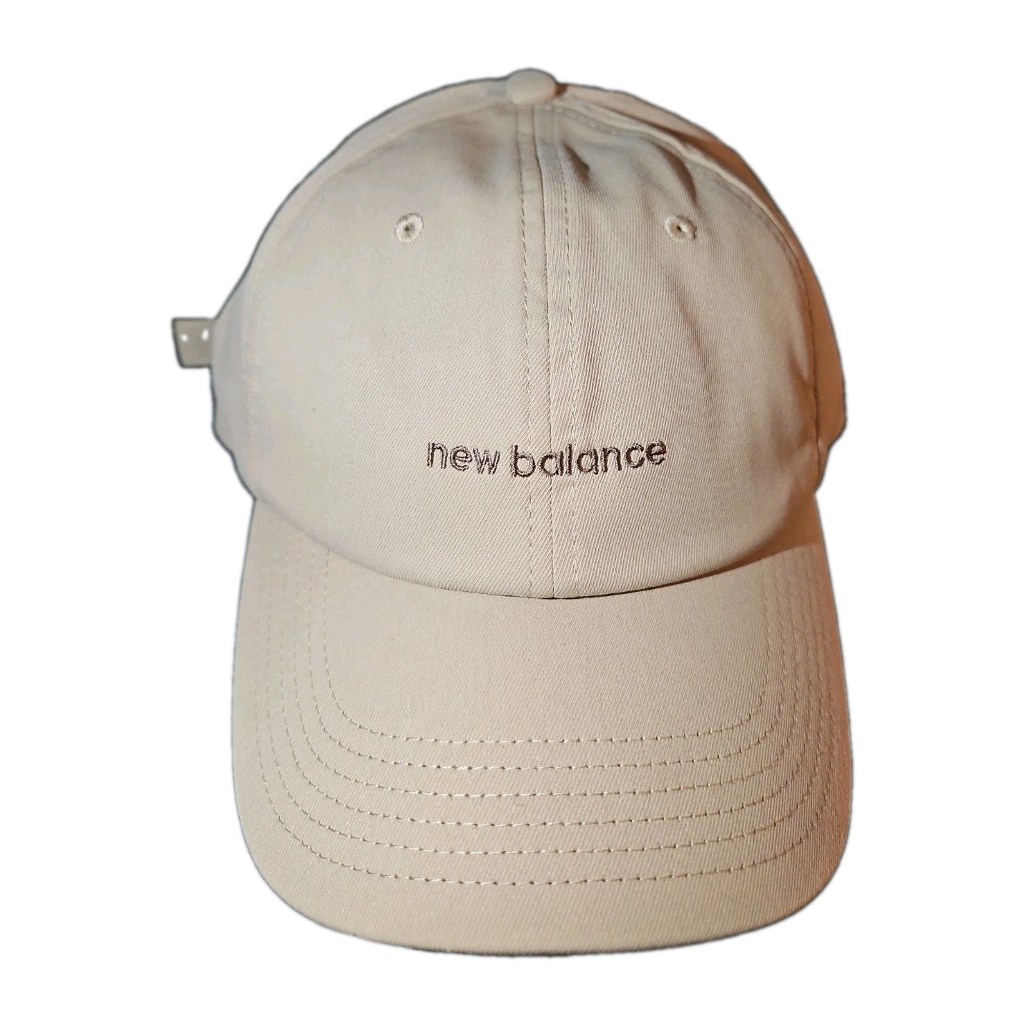 New Balance Slideback Hat Tan One Size Adjustable Embroidered 6 Panel