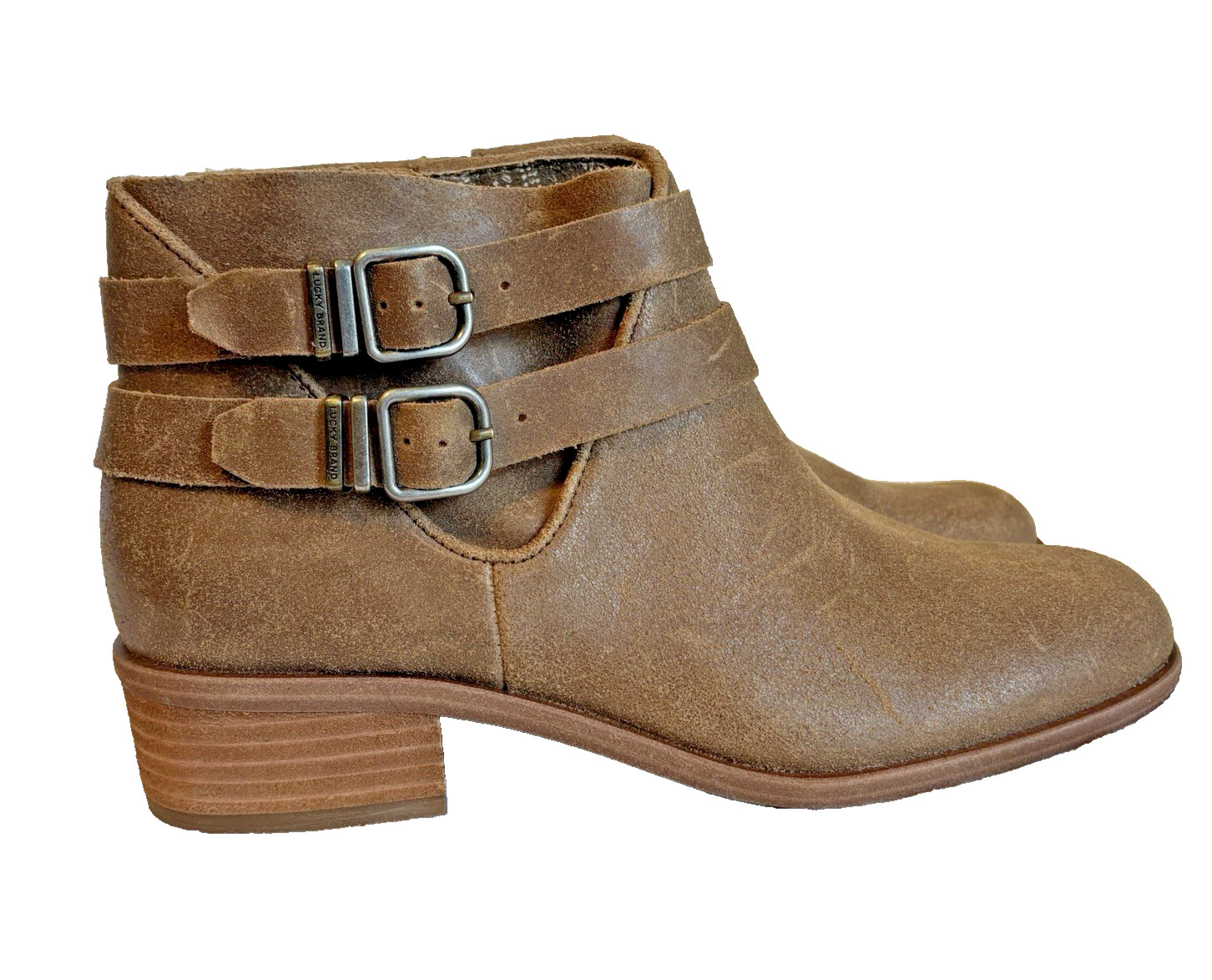 Lucky Brand Befind Booties Leather Tan Size 8 Ankle Boots