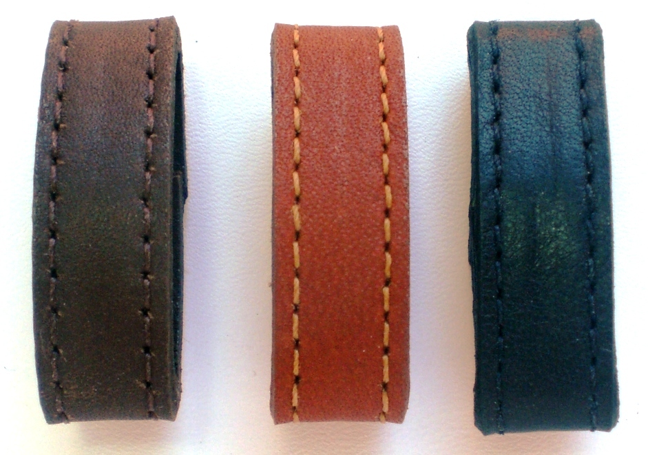 Two 1/2″ Wide Genuine Leather Replacement Belt Keeper Slide-On Loops – 5 Sizes