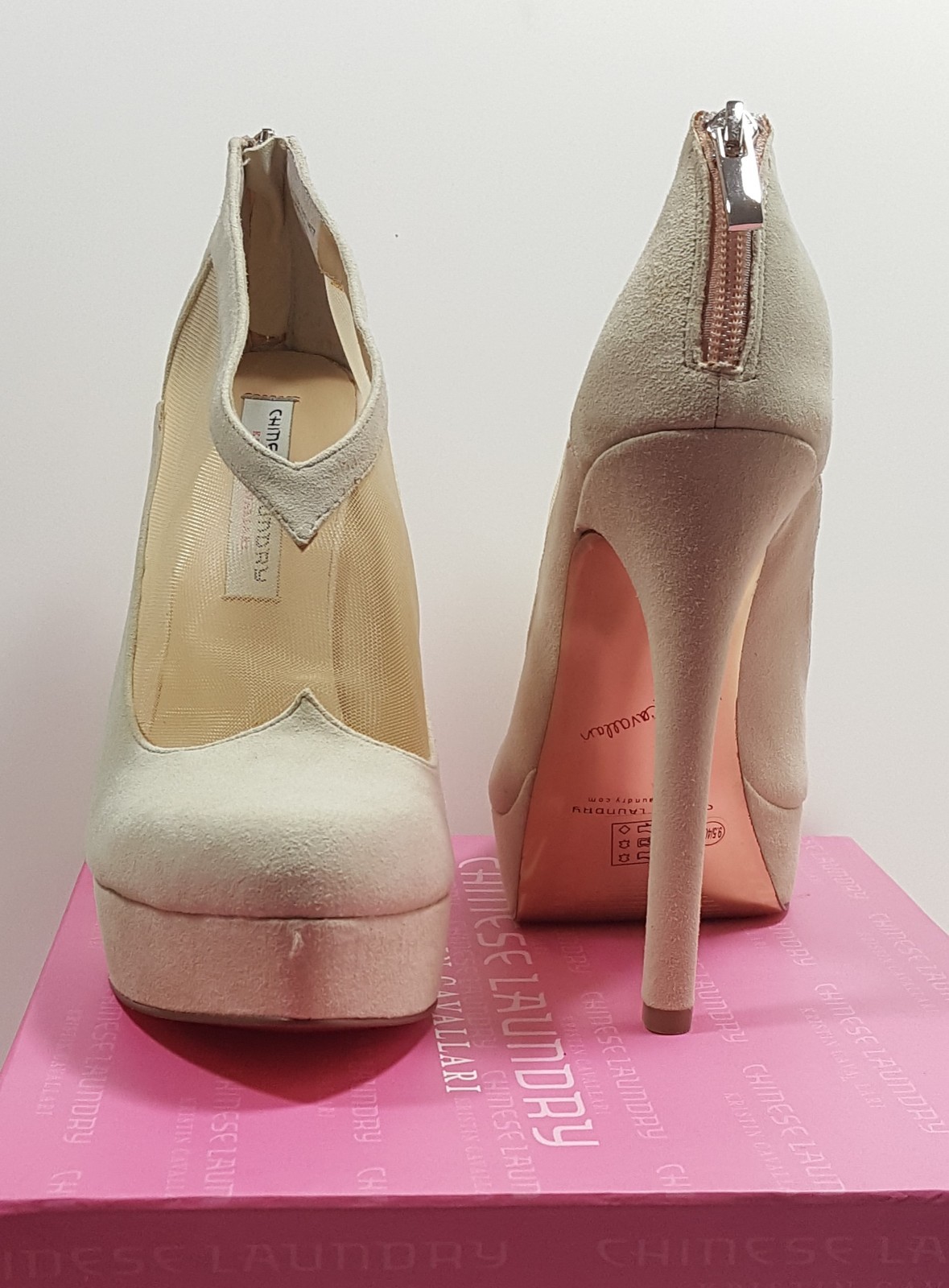 Kristin Cavallari Chinese Laundry Letizia Nude Mesh Platform Pumps 9.5 NWD $169