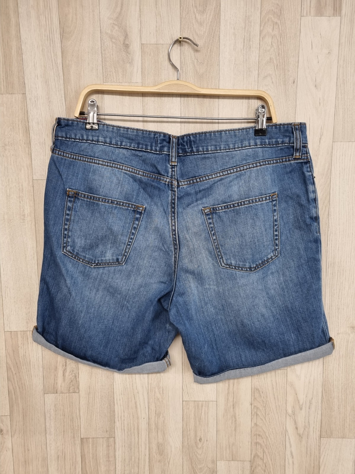 White Stuff Ladies Uk 14 Organic Cottton Blue Denim Shorts