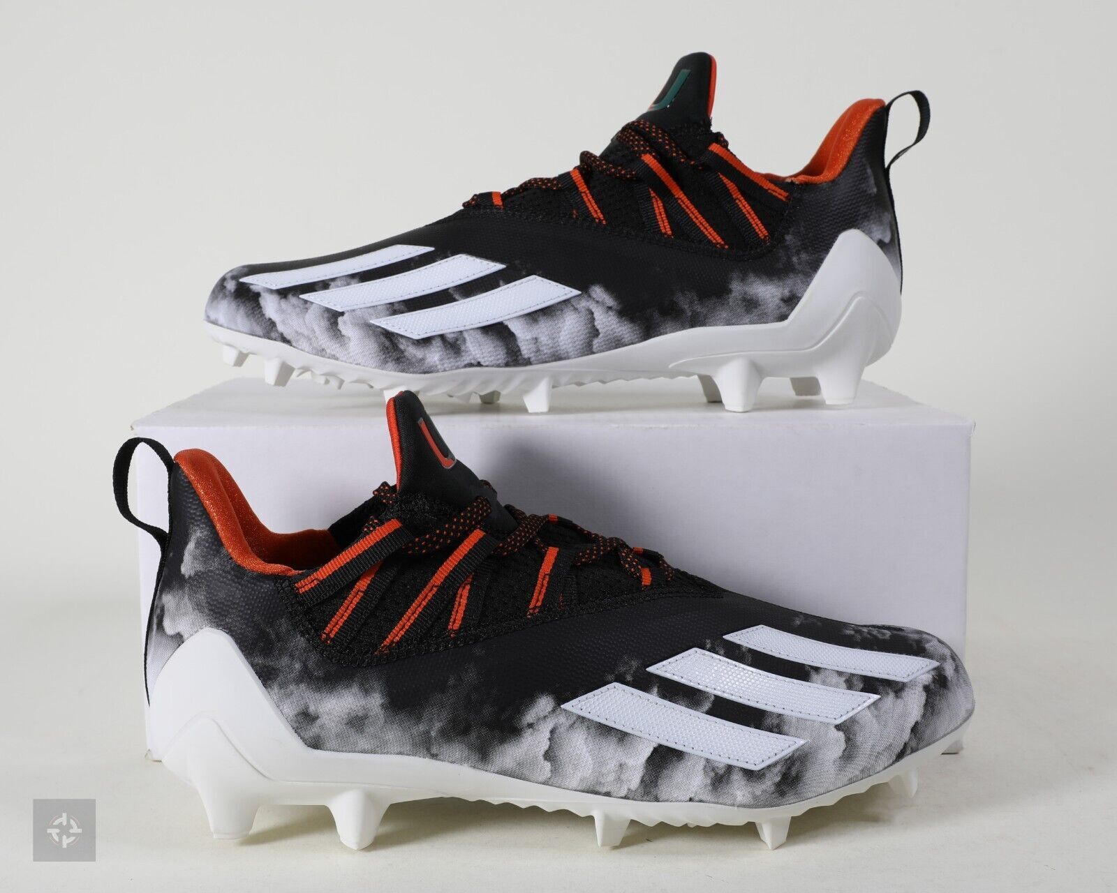 Adidas Adizero 21 Miami Hurricanes PE Football Cleats Men’s Size 9-15 (GY5670)