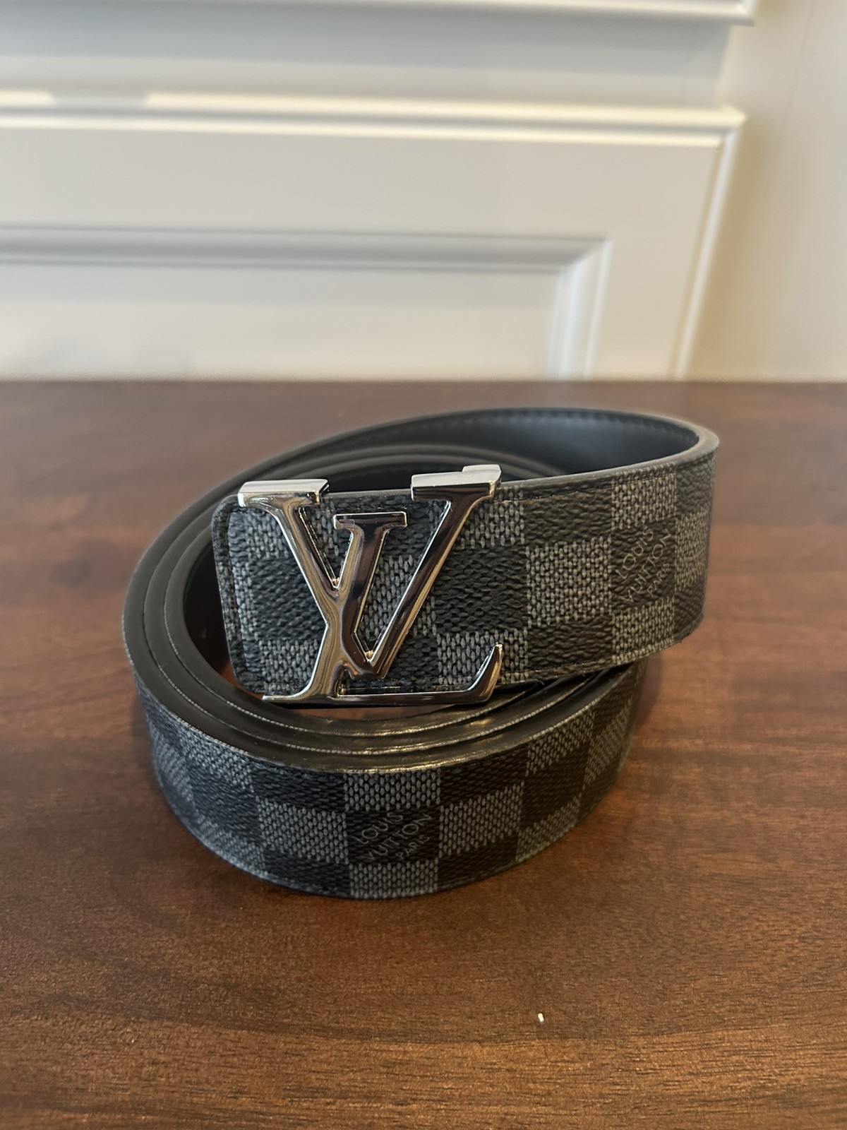 Louis Vuitton Men’s Black/Silver Buckle Size 110cm, Size 44