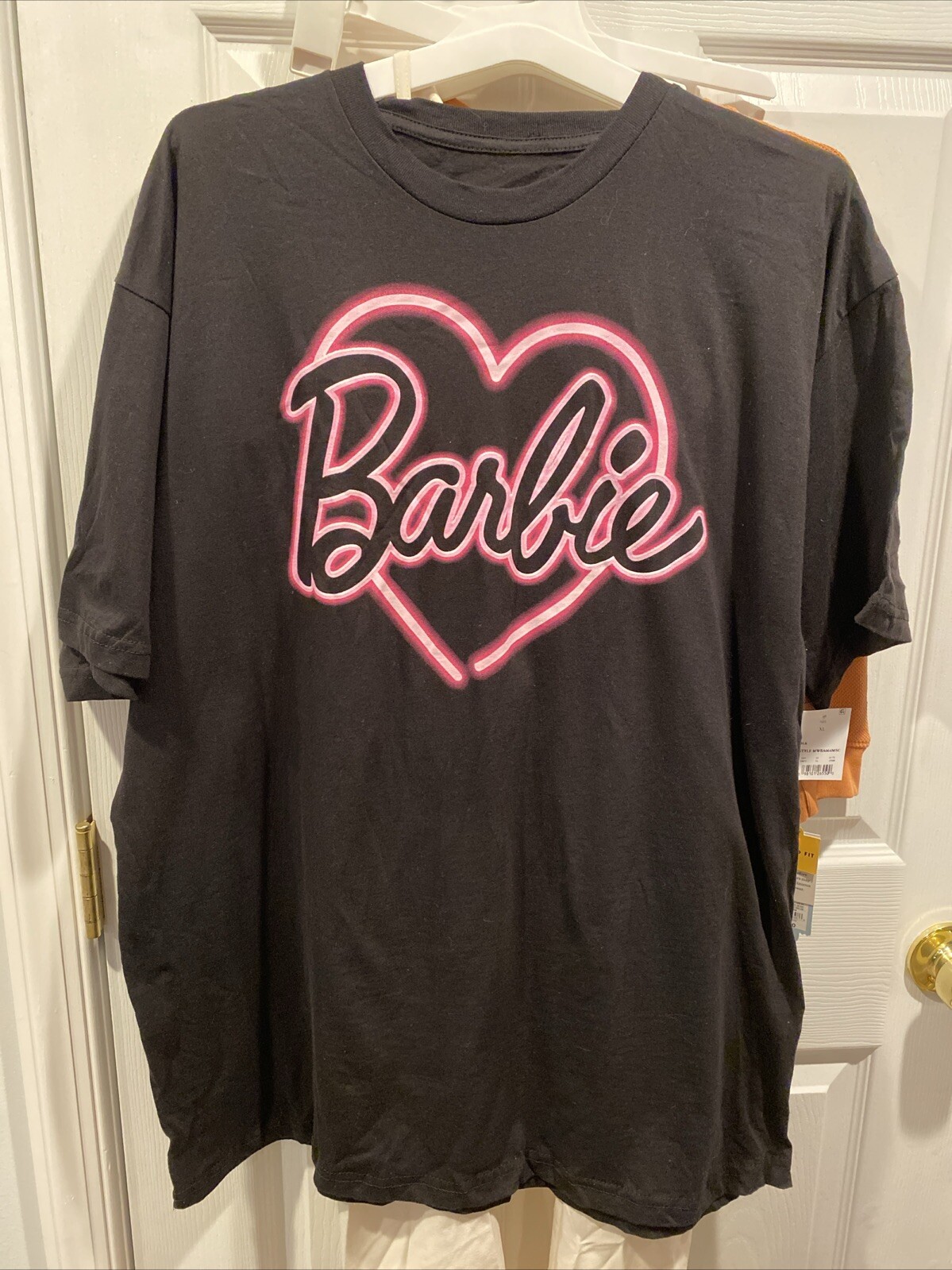 Adult Barbie Neon Heart Tshirt Black – S