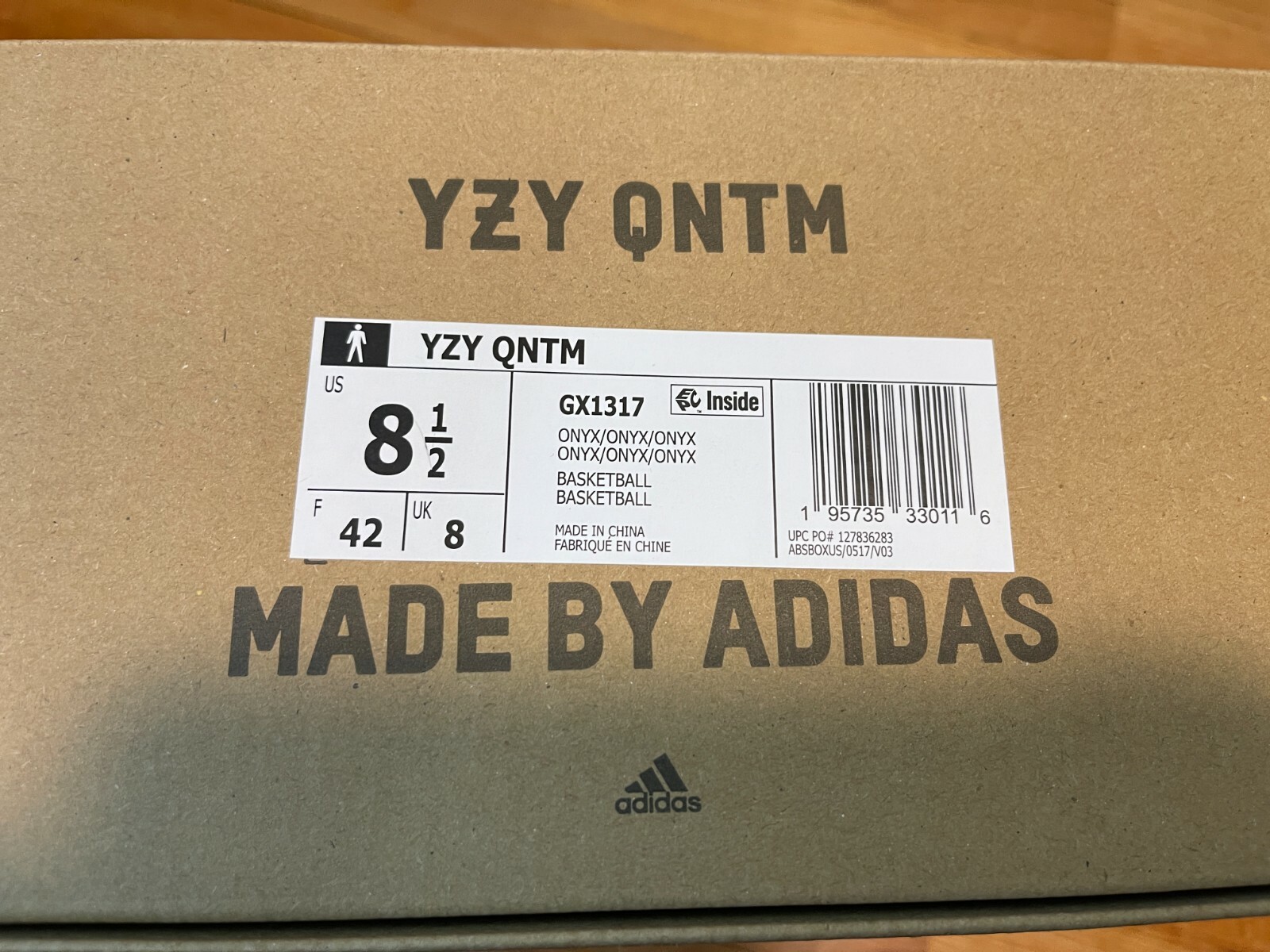 Adidas Yeezy QNTM Onyx – GX1317 – Black – Size 8.5 – NEW