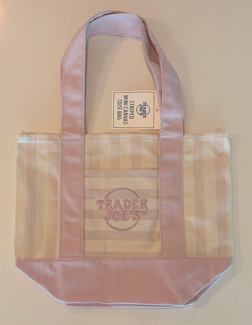 Trader Joe’s Striped Mini Canvas Tote Bag – Pick The Color!