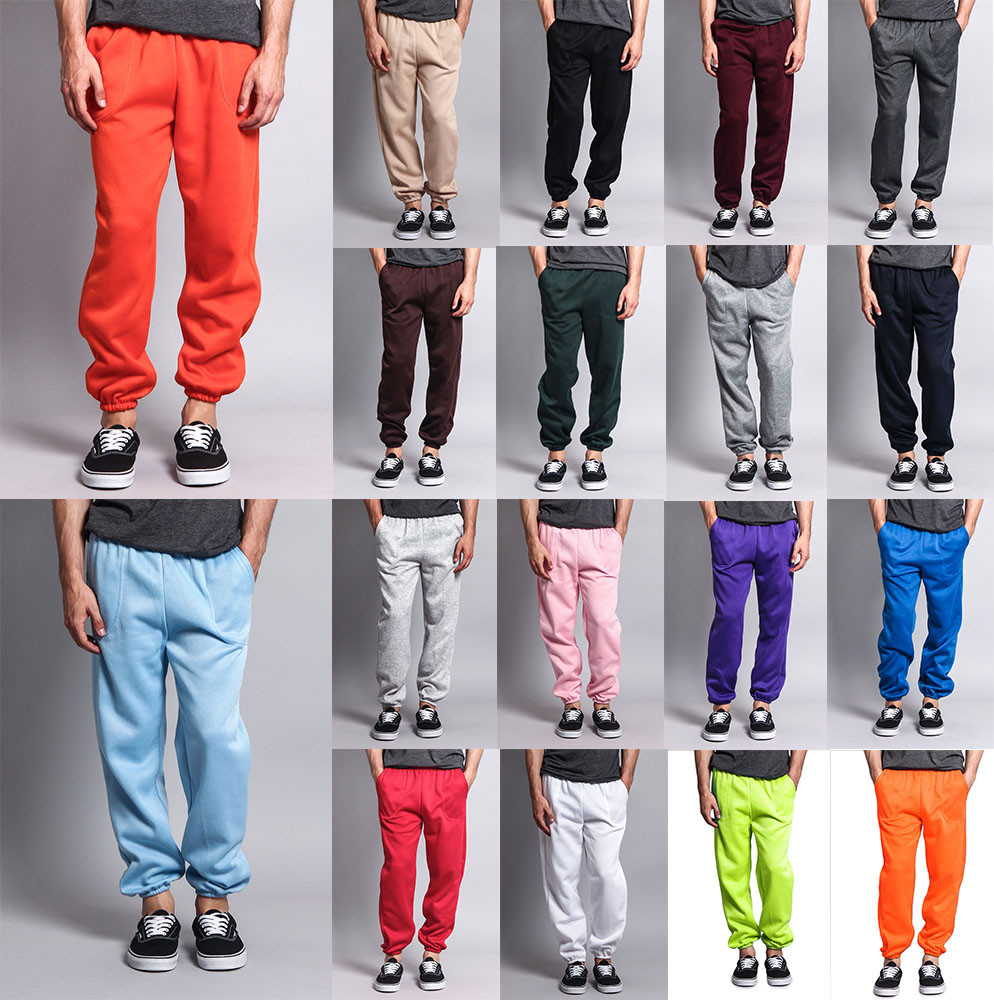 New Men’s GYM Workout Basic Elastic Cuff Fleece Sweatpants Small-5xl – HILLSP