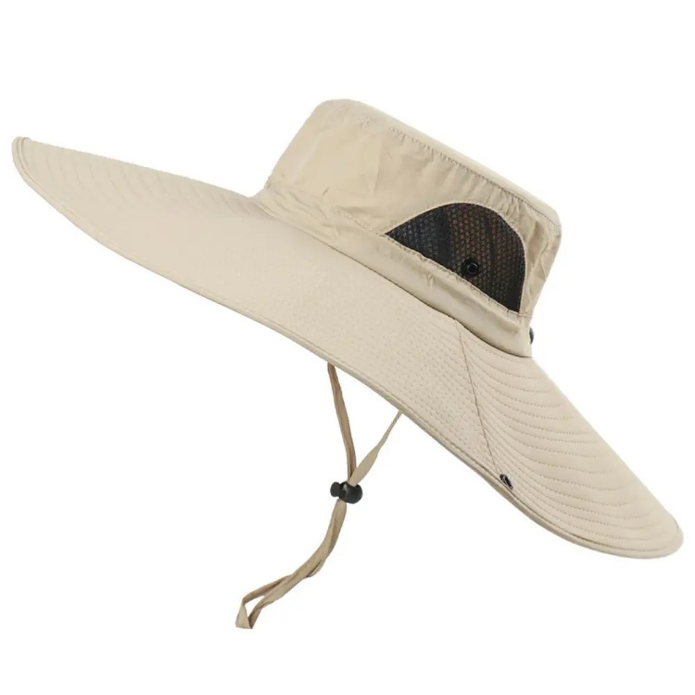 Men Wide Brim Sun Hat UV Protection Bucket Cap for Hiking Camping Fishing Safari