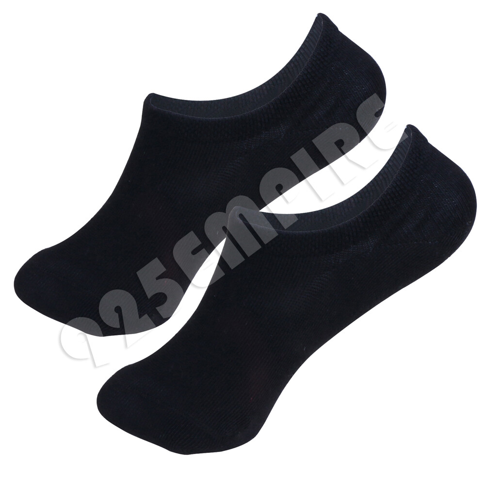 6 Pairs Men No Show Socks Black Liner Invisible Low Cut Athletic Size 9-11