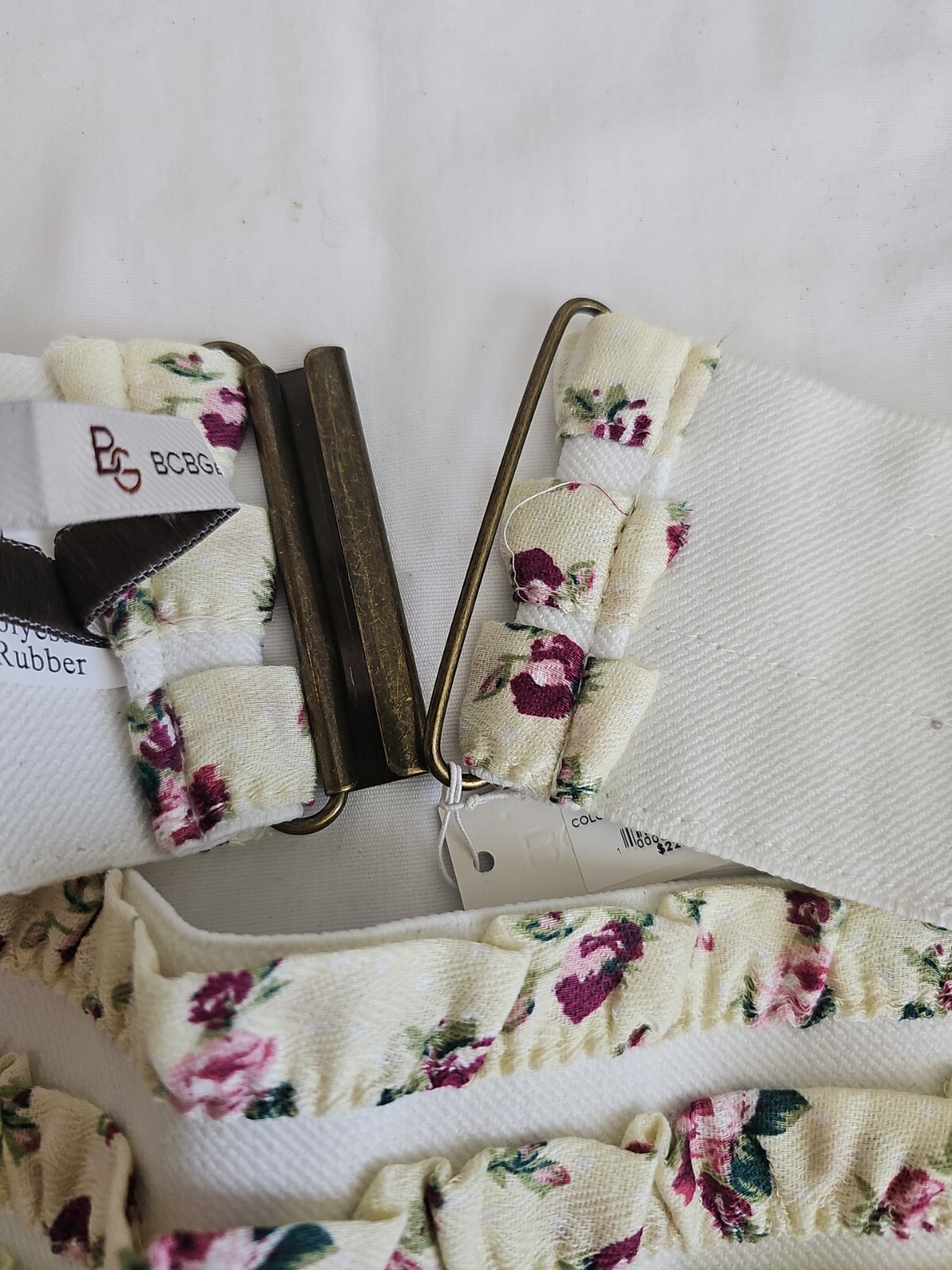 BCBGeneration Belt Wide Waist Flower Pattern Elasticated Stretch Size M/L