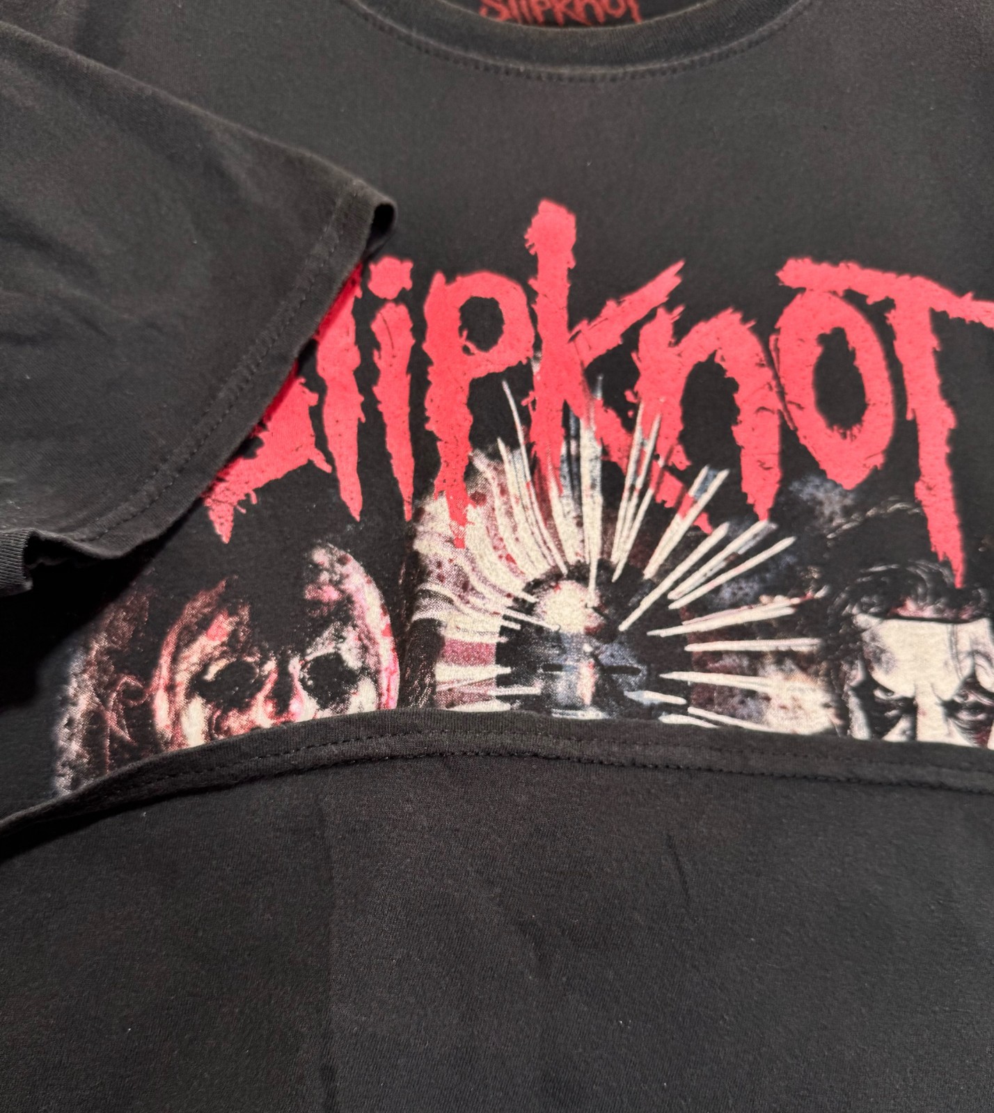 Slipknot Prepare For Hell Tour Shirt Mens L Ghost Fade Black Metal Band Tee Y2K