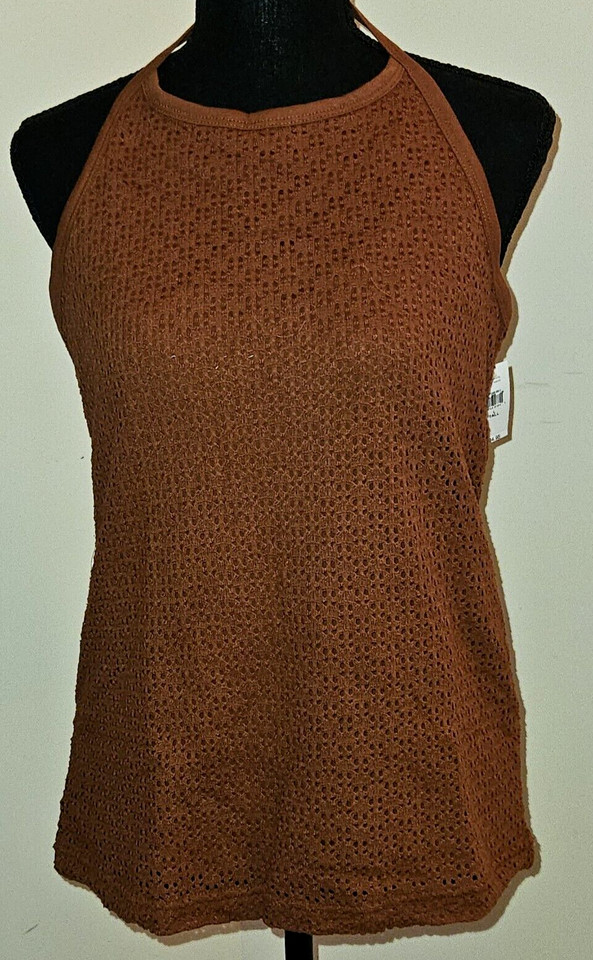 Gap Crochet Halter Top Fully Lined Woman’s Size X-Large Tall Brown NWT..