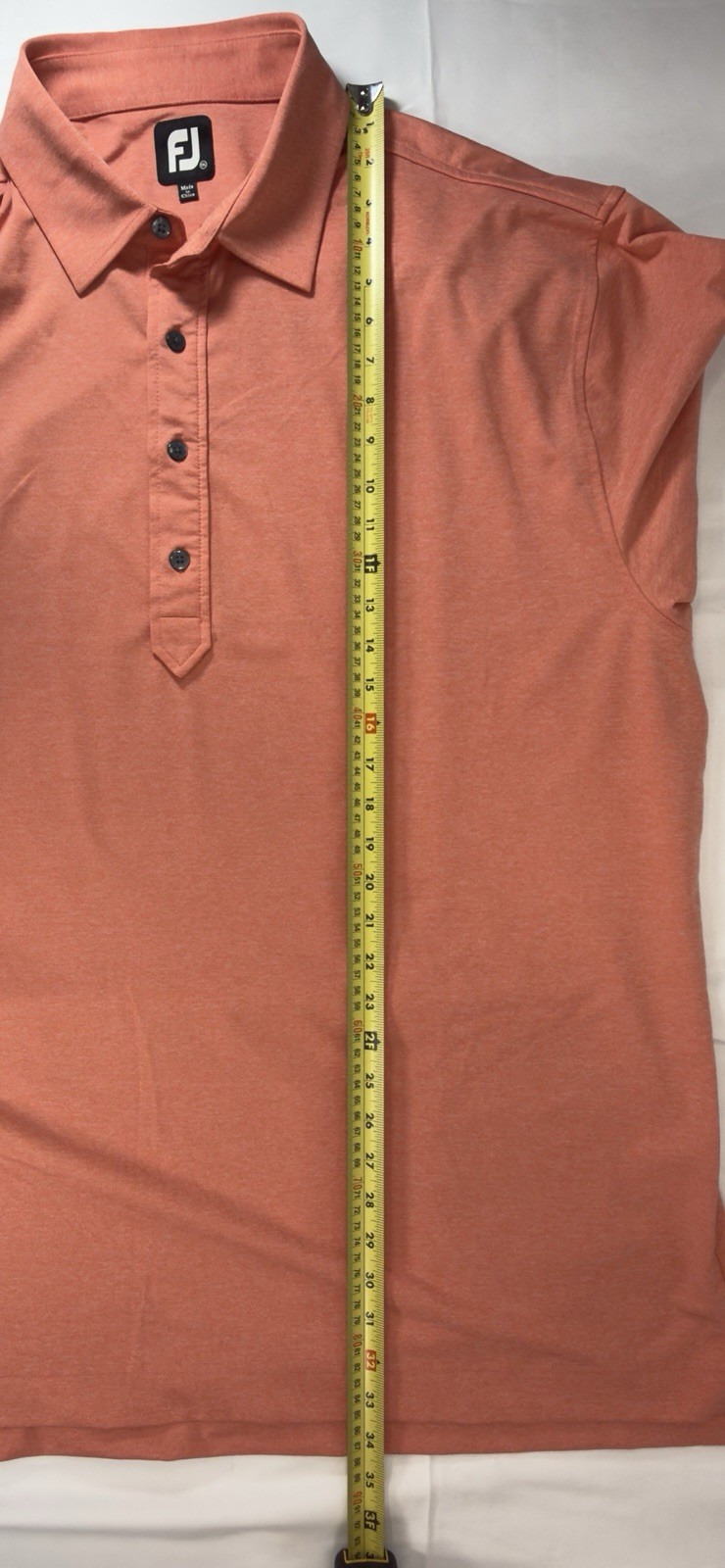 FootJoy Polo Shirt Mens 2XL Orange Polo Golf Performance Heathered Knit Fabric