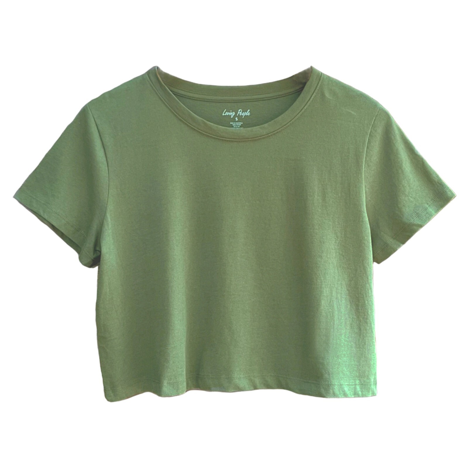 Women’s Loose Fit Crop Tops Round Neck Short Sleeve Casual 100% Cotton T-Shirts