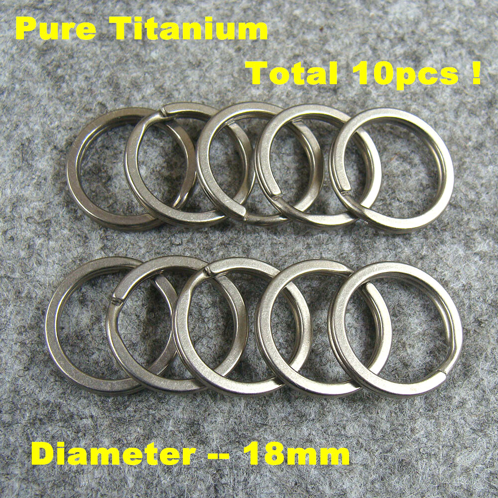 10pcs 10 12 14 -32mm Pure Titanium Split Key Rings Keychain Split Rings keyrings