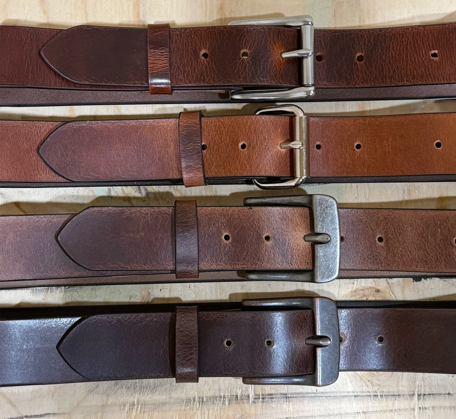 Men’s Full Grain Buffalo Leather Belt – Handmade USA, Casual Work, 1.5″ Wide